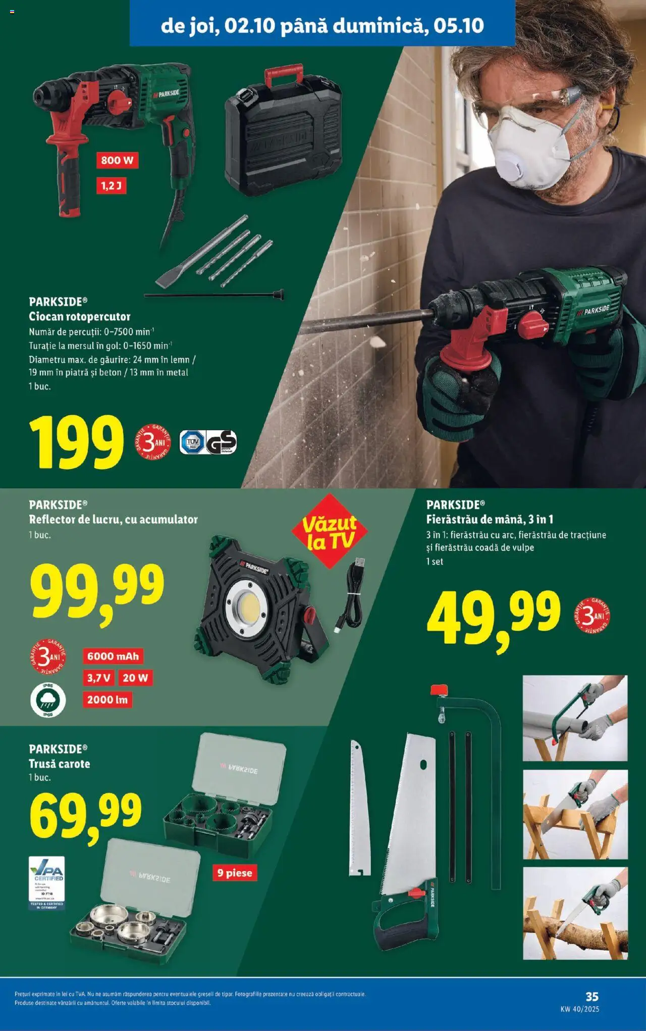 Noul catalog Lidl – valabil de la 29.09.2025 | Pagină: 35 | Produse: Ciocan rotopercutor