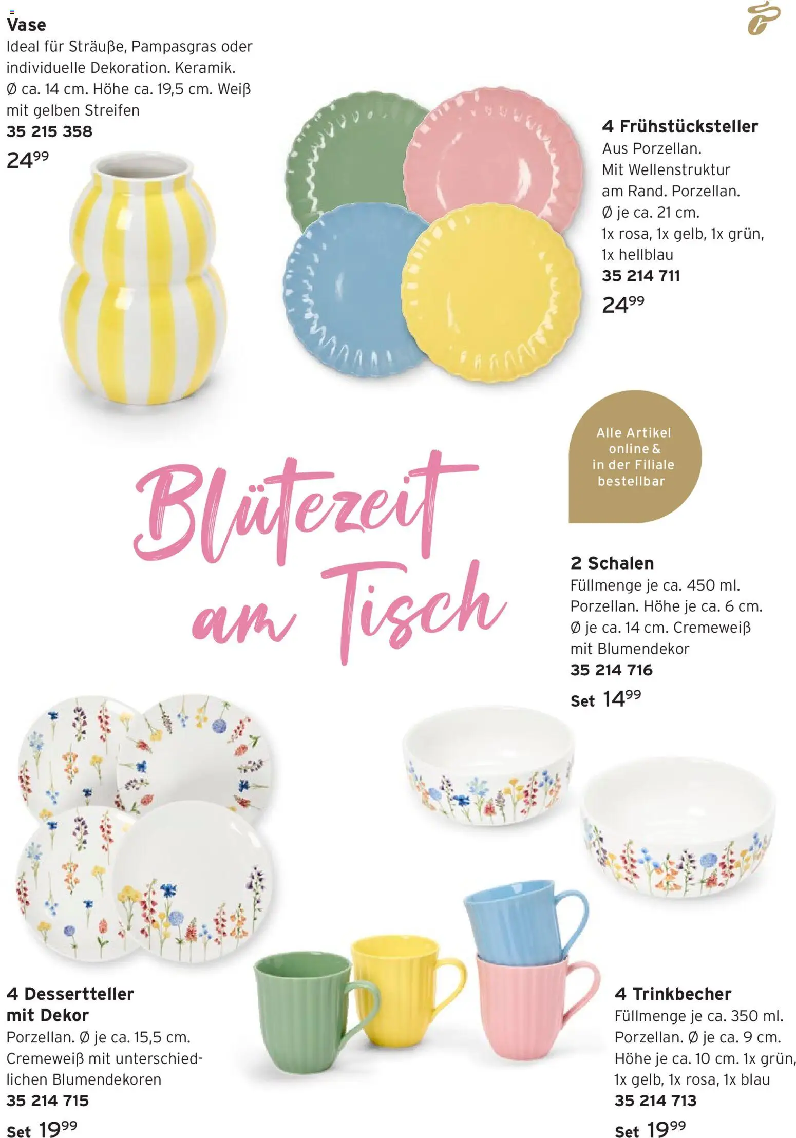 Tchibo Prospekt Frühling auf dem Tisch – gültig ab 04.03.2026 | Seite: 3 | Produkte: Tisch, Vase