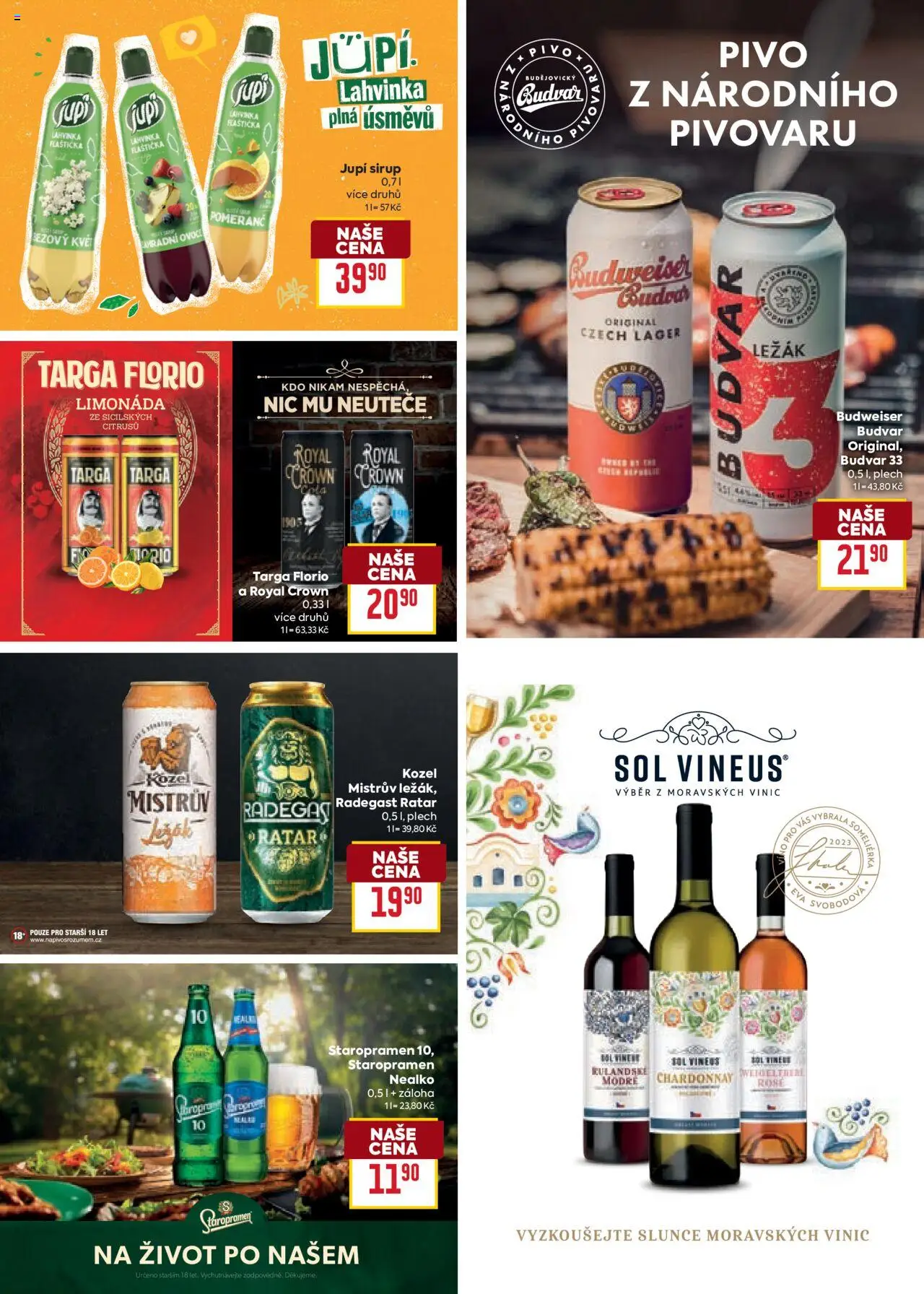 Billa leták - Partneři od 13.08.2025 | Strana: 22 | Produkty: Staropramen, Pivo, Sirup, Budvar 33