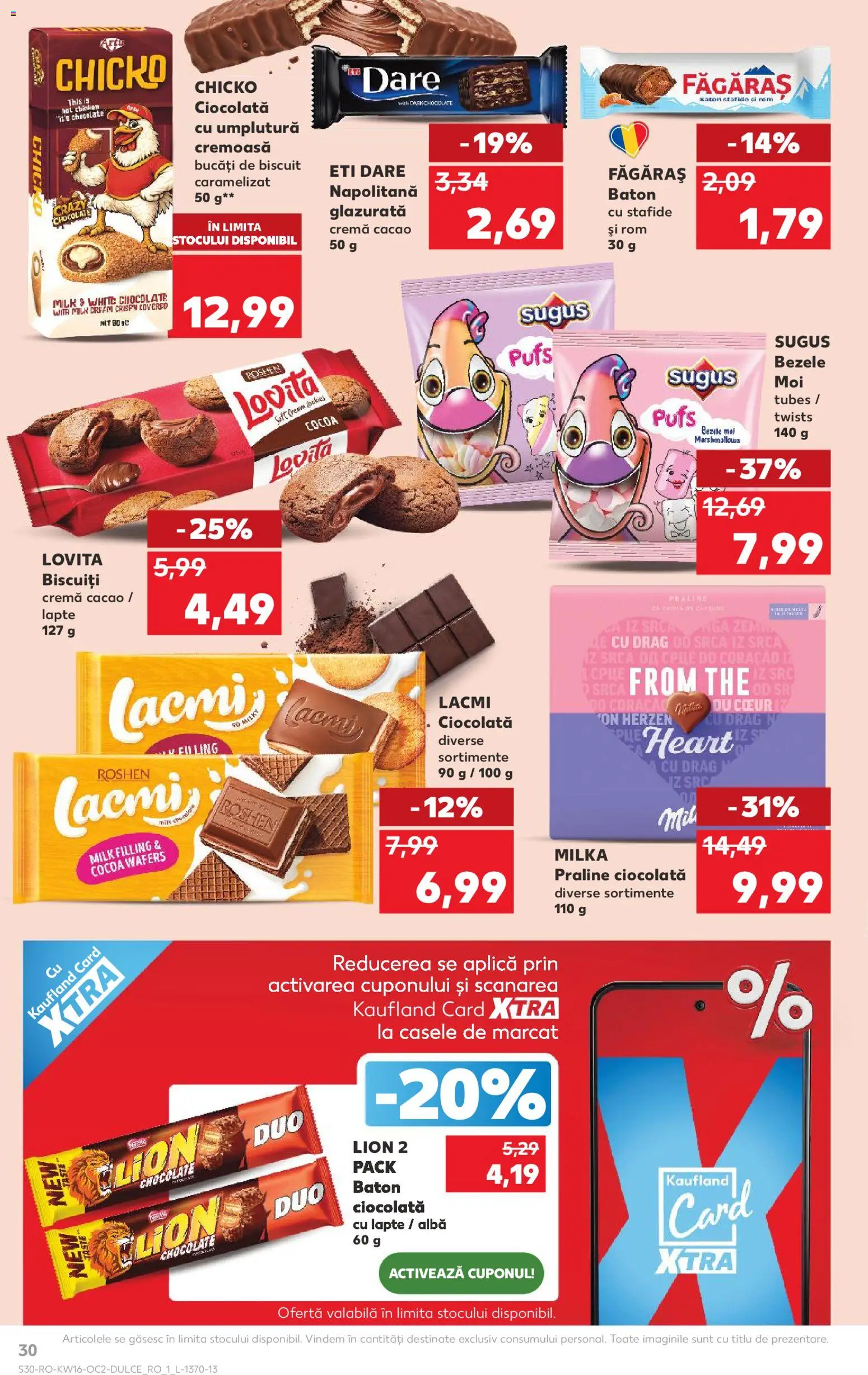 Noul catalog Kaufland – valabil de la 15.04.2026 | Pagină: 30 | Produse: Praline, Cremă, Rom, Biscuiți