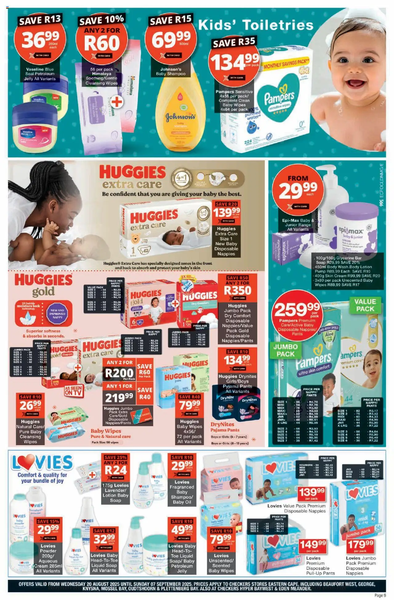 Checkers Eastern Cape - August Month-End Promotion │ valid from 20.08.2025 | Page: 9 | Products: Lock, Shampoo, Soap, Lotion