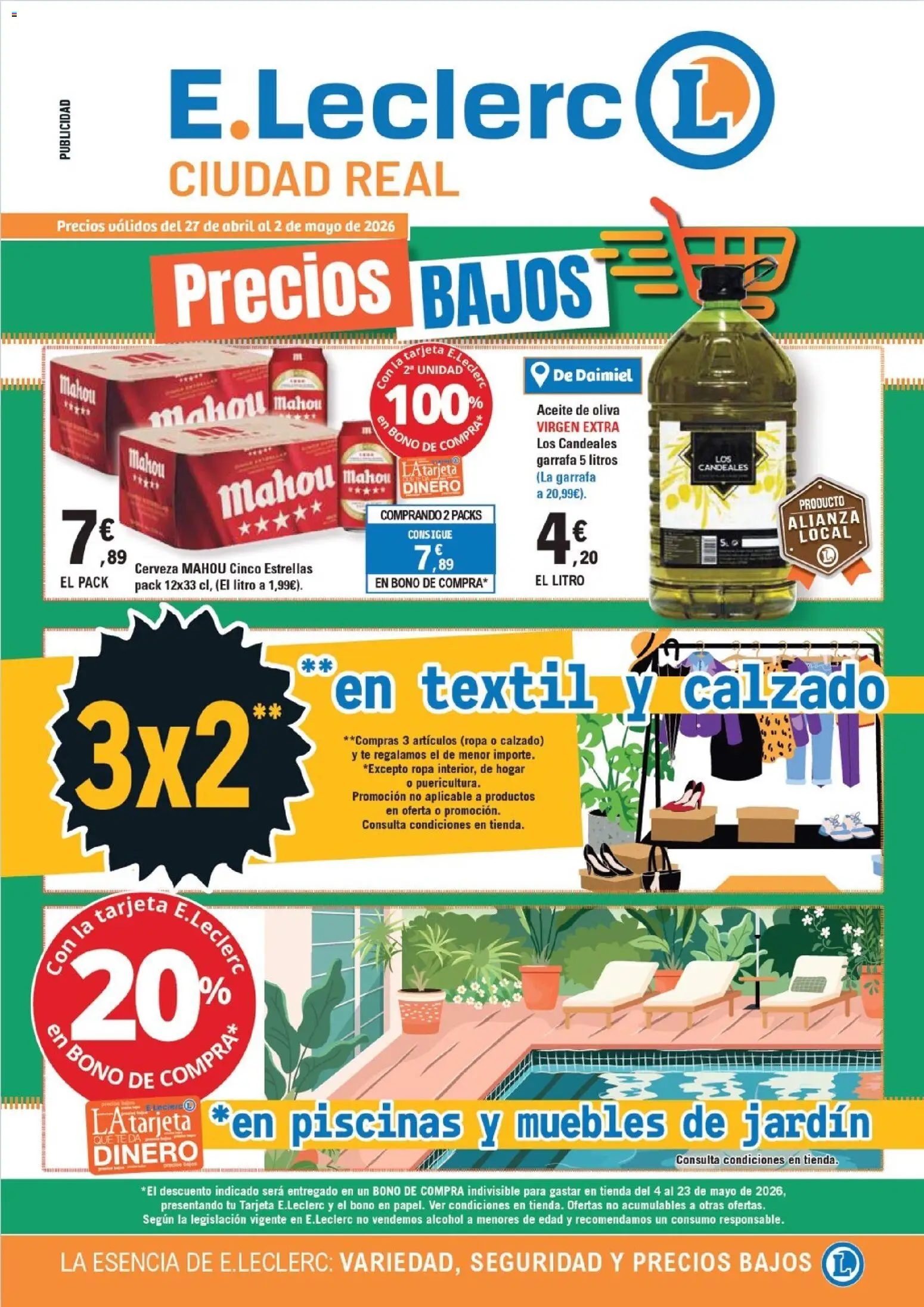 E.Leclerc Ciudad Real │ válido desde el 27.04.2026 | Página: 1 | Productos: Aceite, Té, Aceite de oliva, Muebles