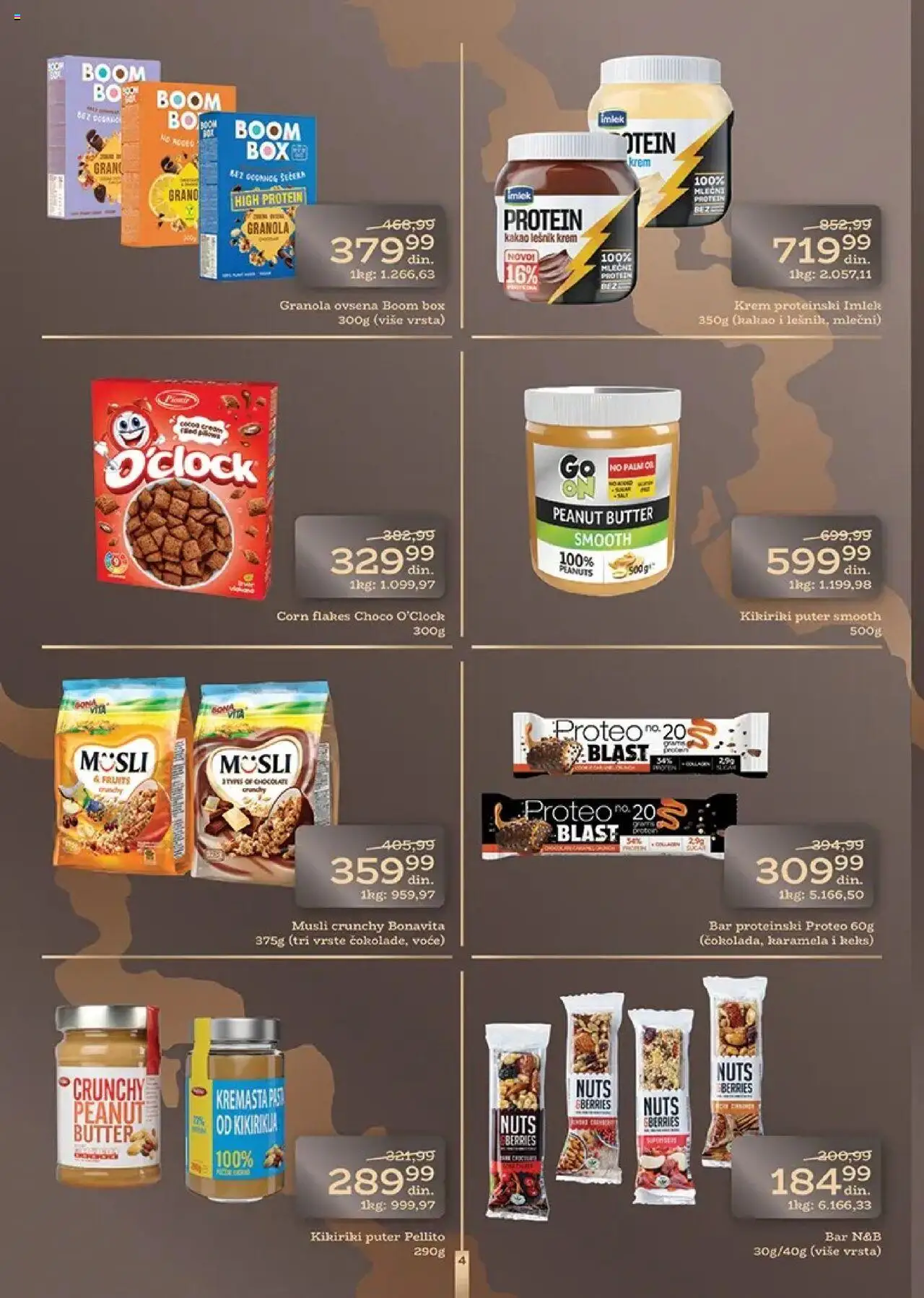 Univerexport katalog - važi od 03.08.2025 | Strana: 4 | Proizvode: Keks, Lešnik, Granola, Musli