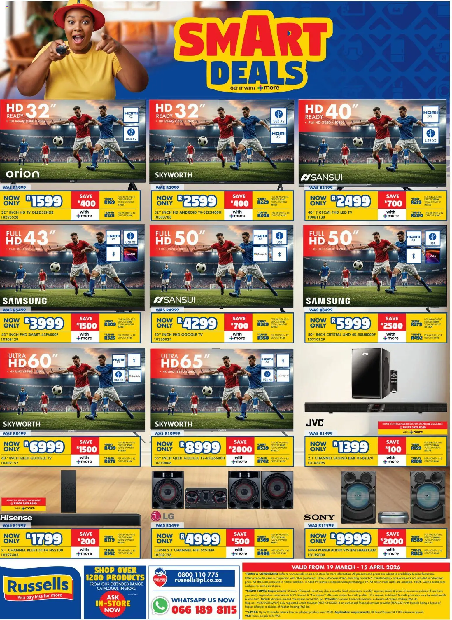 New Russells Specials catalogue – valid from 19.03.2026 | Page: 16 | Products: Audio, Speaker, USB, TV