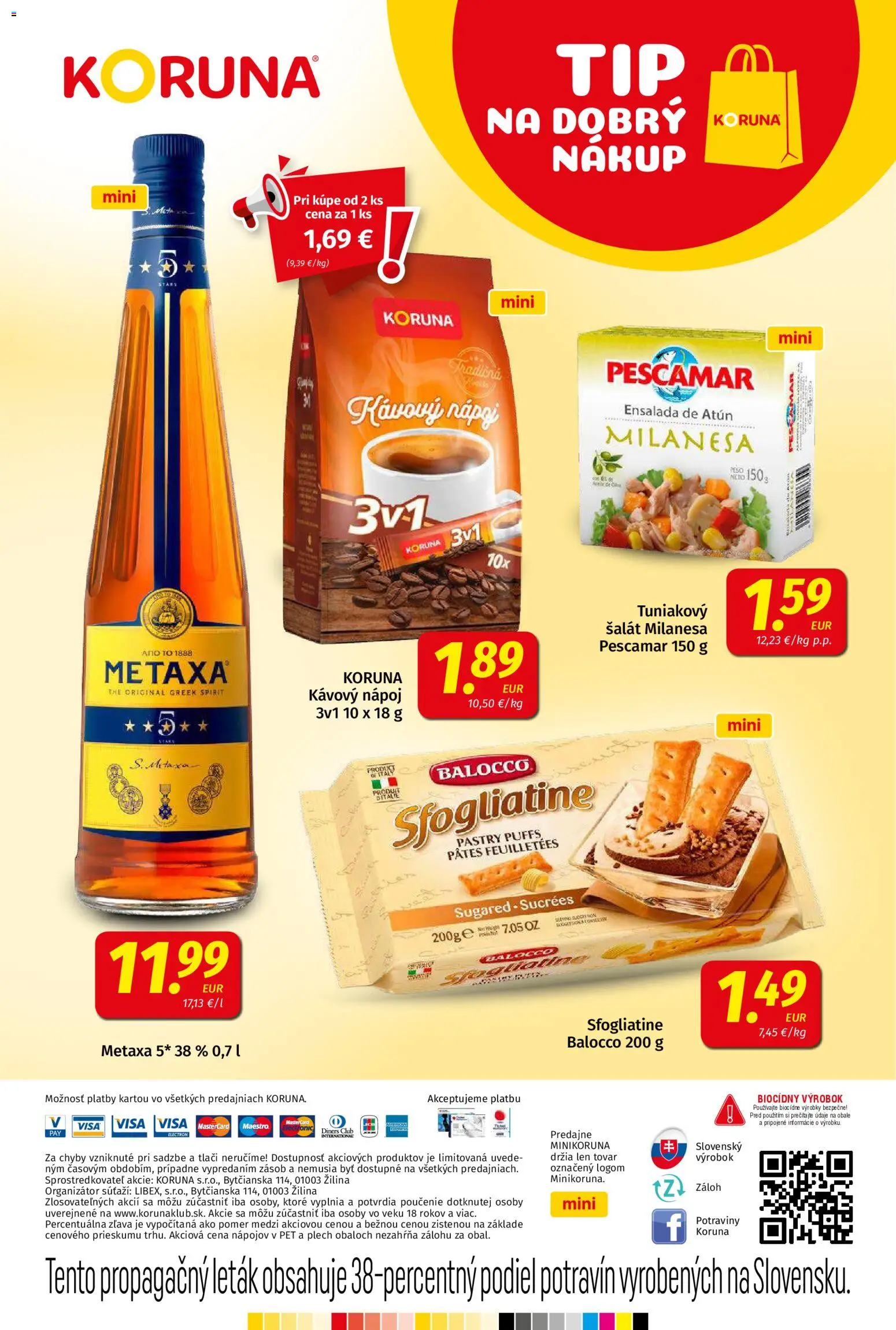 Nové Koruna akcie – leták je platný od 10.04.2026 | Strana: 24 | Produkty: Metaxa, Šalát