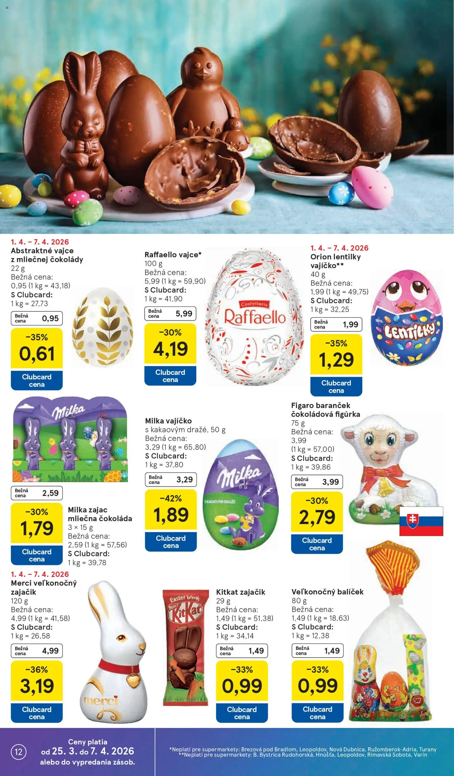 Nové Tesco akcie – leták je platný od 31.03.2026 | Strana: 12 | Produkty: Merci, Čokoláda, Milka
