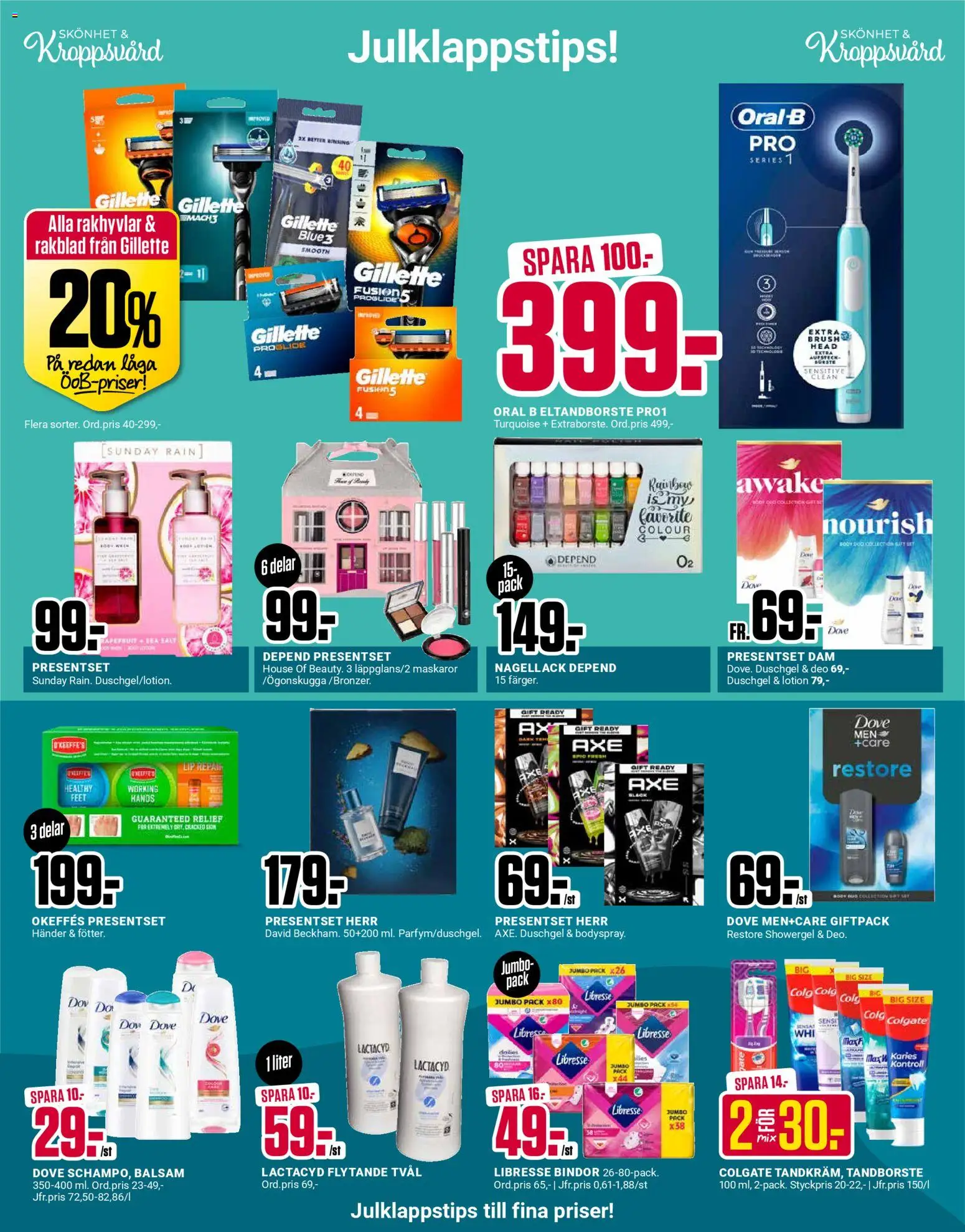 ÖoB reklamblad aktuell från 08.12.2025 | Sida: 6 | Produkter: Eltandborste, Balsam, Tvål, Rakblad