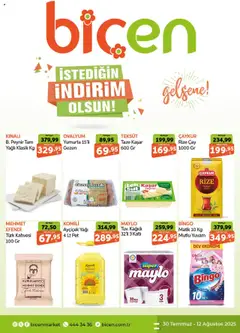 30.07.2025 tarihinden itibaren geçerli olan Biçen Market kataloğu önizlemesi