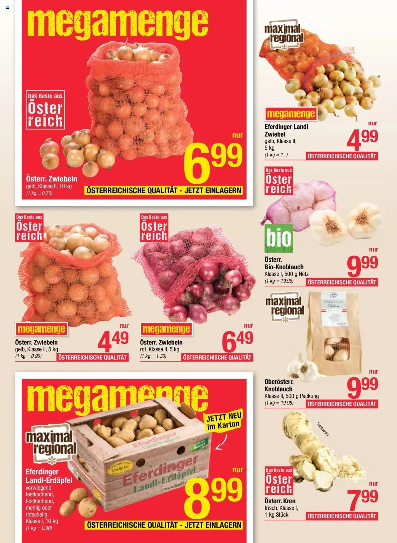 Maximarkt Wels gültig ab 06.10.2025 | Seite: 3 | Produkte: Zwiebeln, Knoblauch