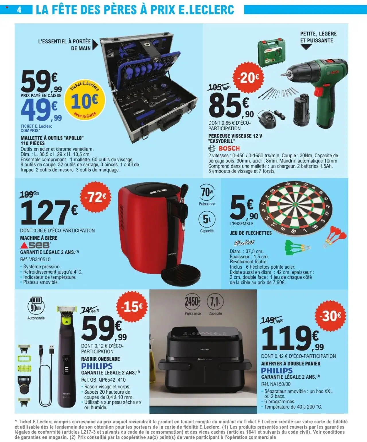  | Page: 4 | Produits: Plateau, Perceuse Visseuse, Panier, Bière