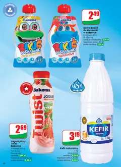 Pogląd oferty "Jogurt pitny Twist Bakoma, 2 rodzaje, 370 g" - ważna od 12.11.2025 | Strona: 38 | Produkty: Kefir, Jogurt pitny, Kefir naturalny, Jogurt