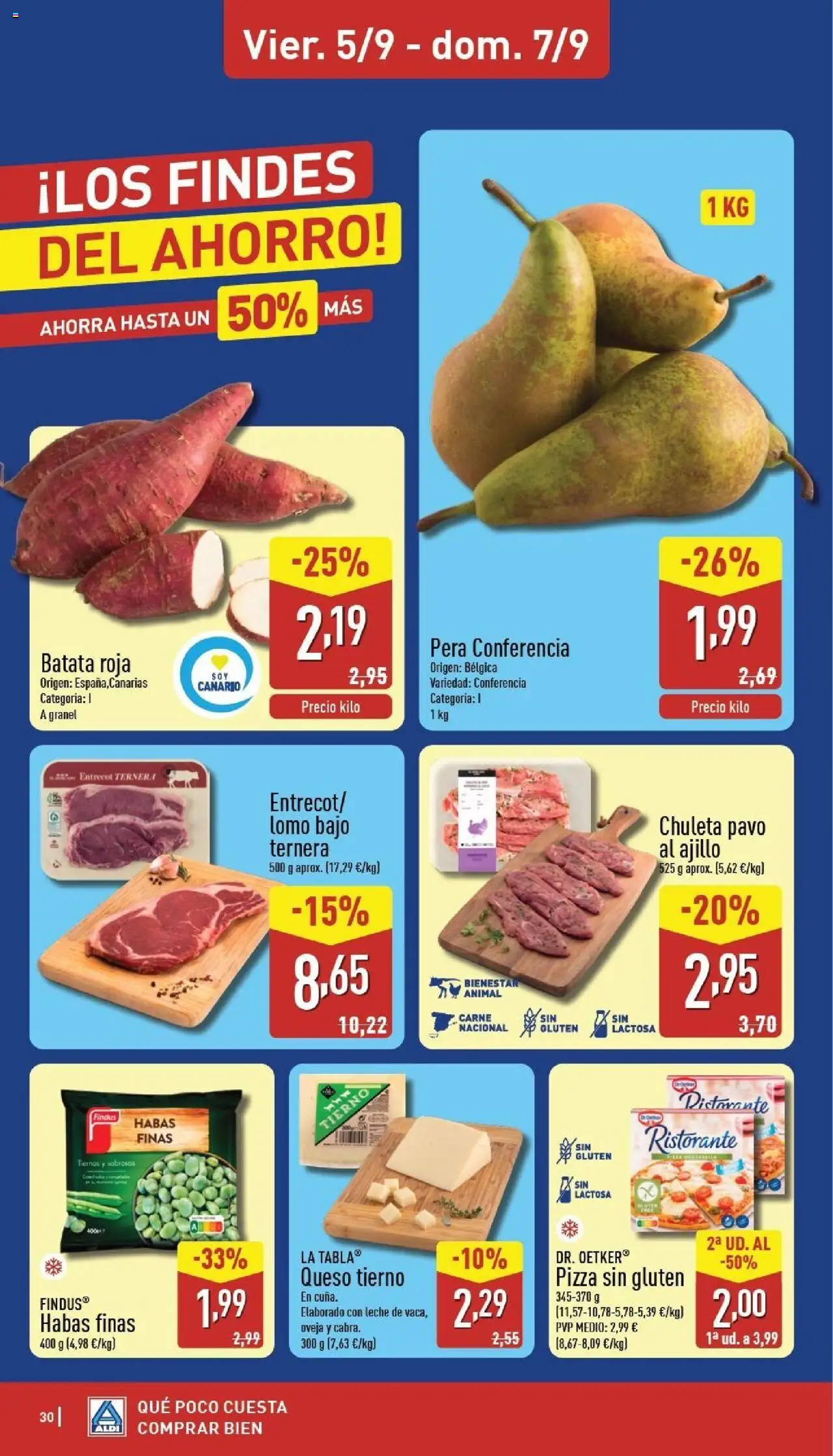 Aldi folleto Canarias │ válido desde el 01.09.2025 | Página: 30 | Productos: Leche, Queso, Pizza