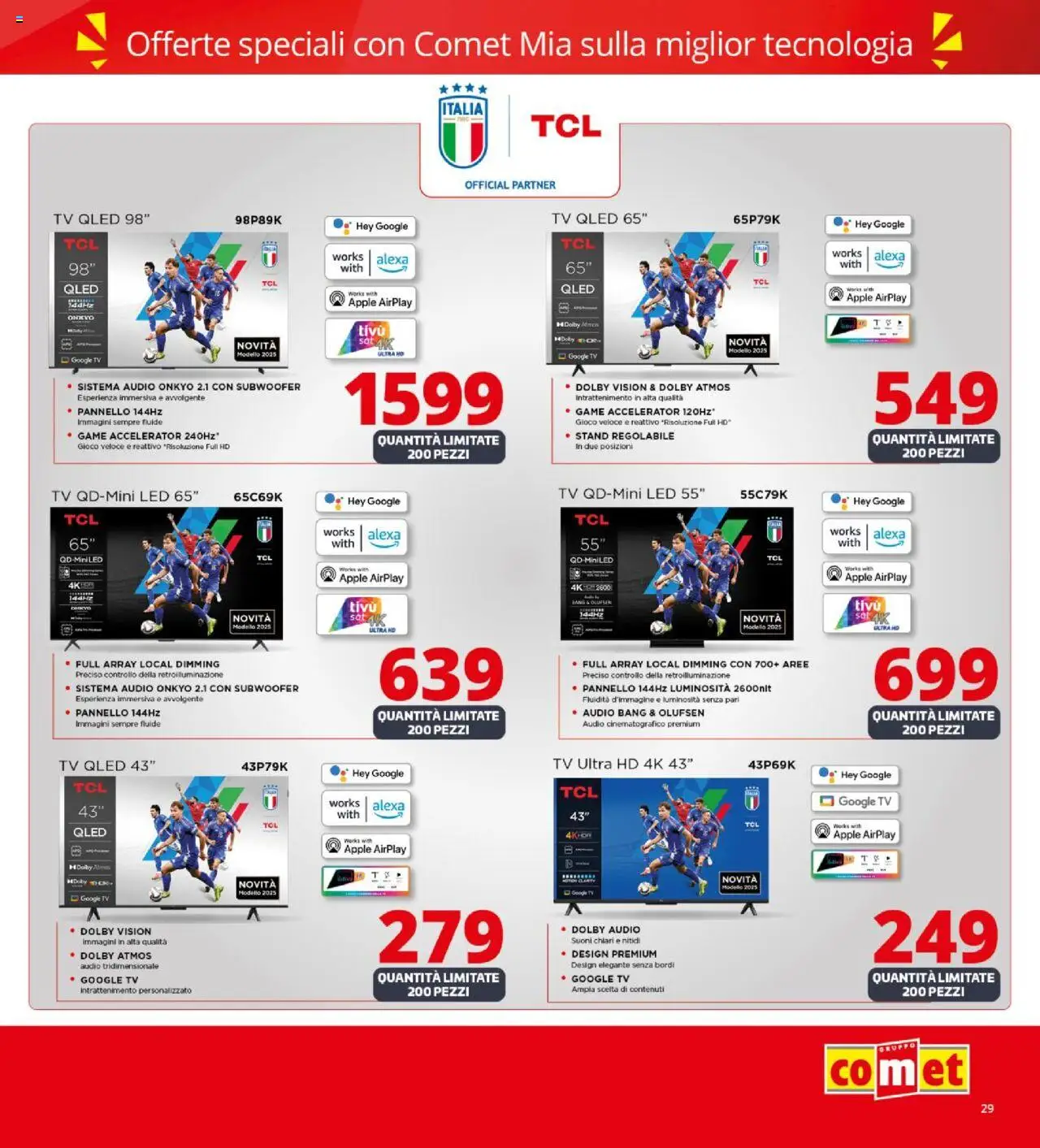 Volantino Comet del 09.10.2025 | Pagina: 29 | Prodotti: TV, Audio, Gioco