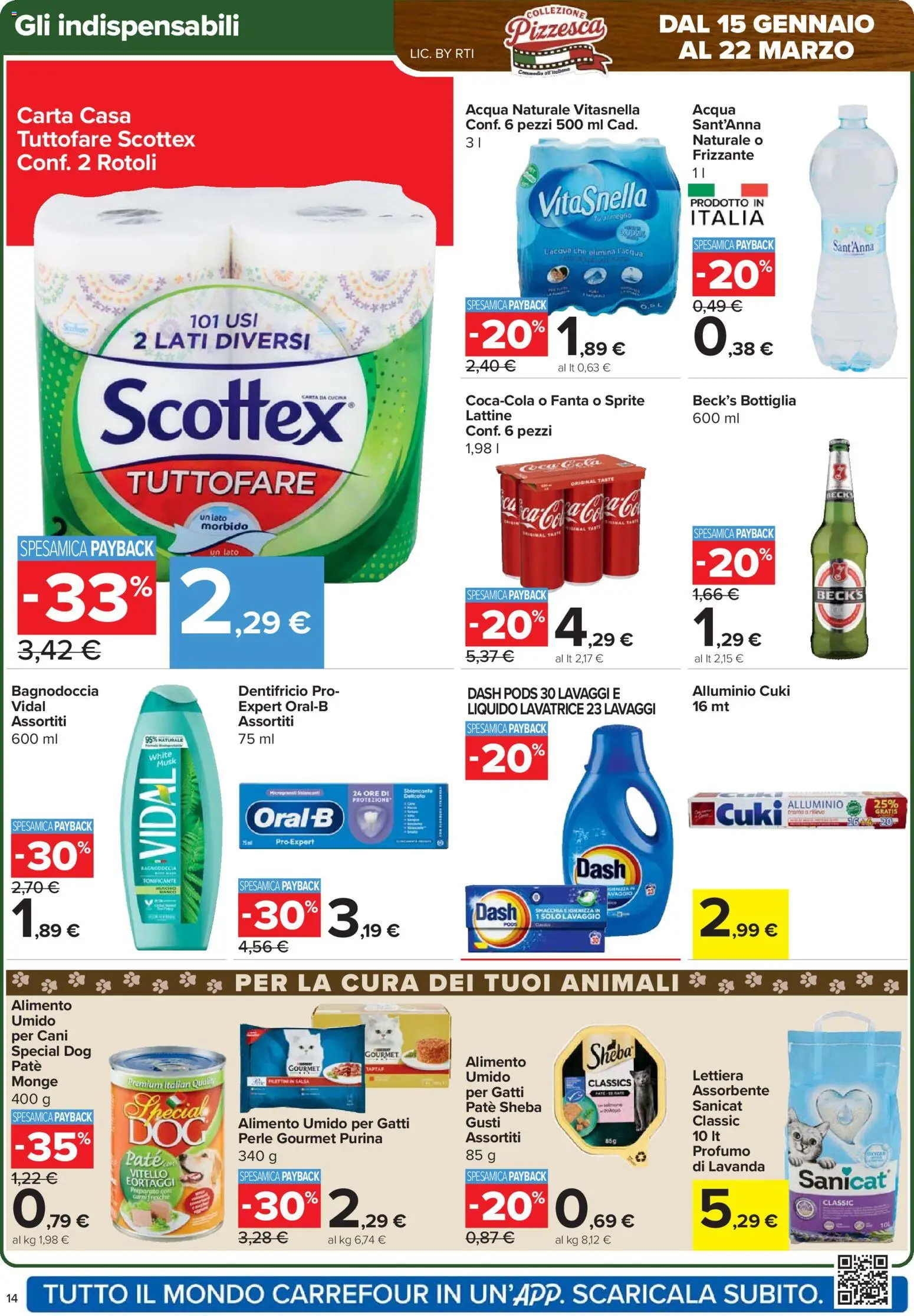 Volantino Carrefour del 26.02.2026 | Pagina: 14 | Prodotti: Paté, Dentifricio, Fanta, Alluminio