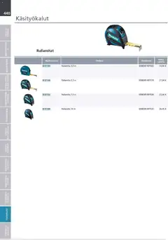 Makita-mainoslehti voimassa 24.03.2026 alkaen | Sivu: 440 | Tuotteet: Rullamitta, Monitoimikone, Käsineet