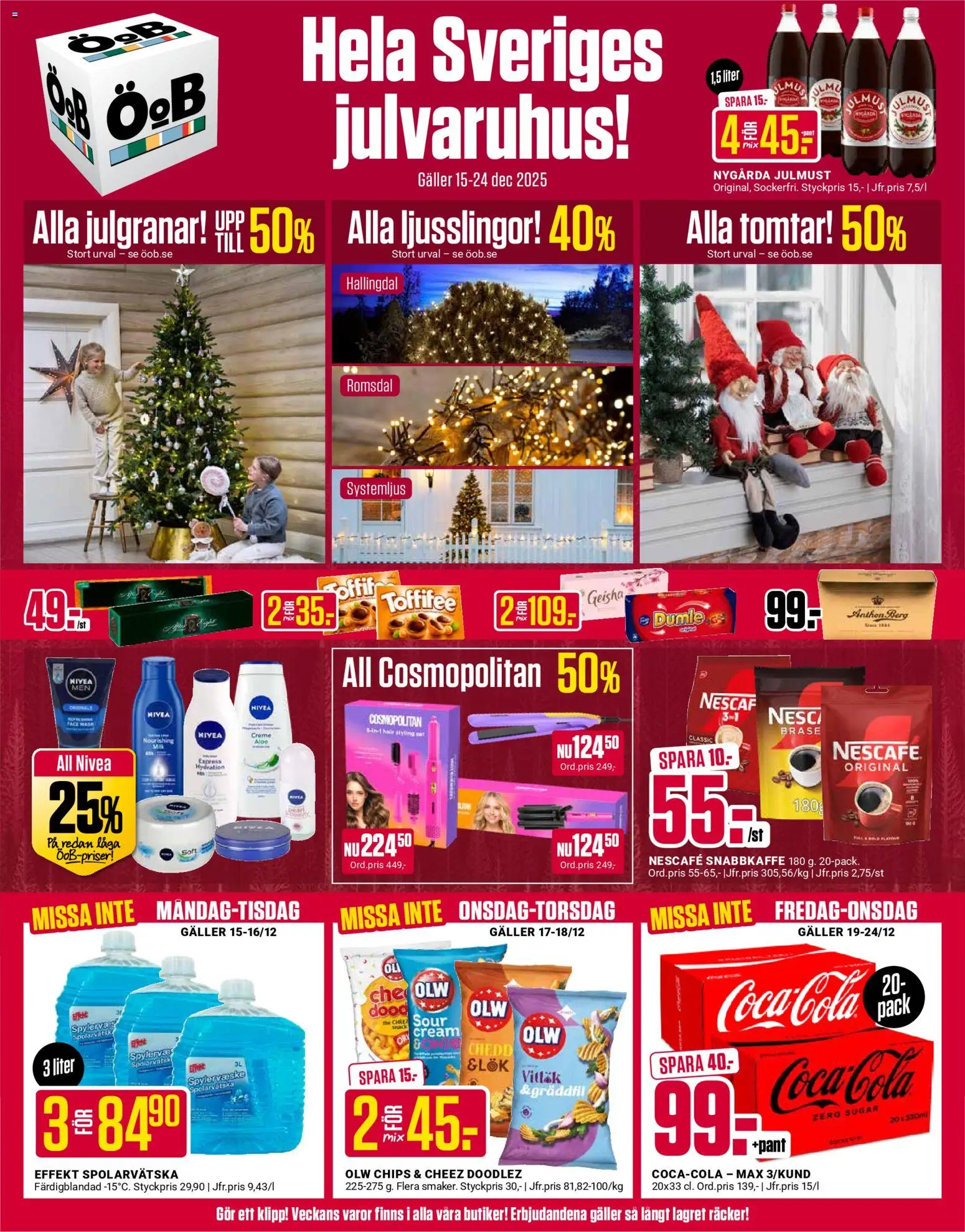 ÖoB reklamblad aktuell från 15.12.2025 | Sida: 1 | Produkter: Galler, Chips, Set, Spolarvätska