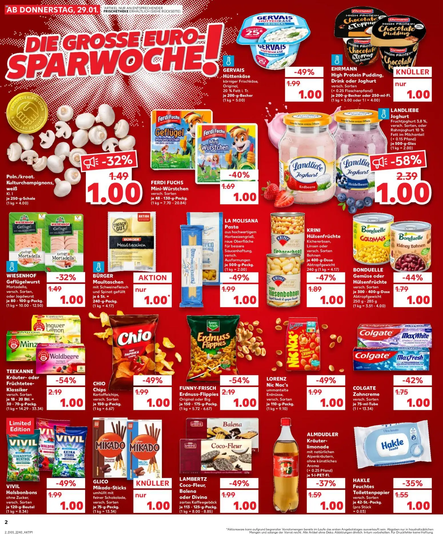 Kaufland prospekt Speyer	 – gültig ab 29.01.2026 | Seite: 2 | Produkte: Limonade, Fruchtjoghurt, Maultaschen, Feuchtes Toilettenpapier