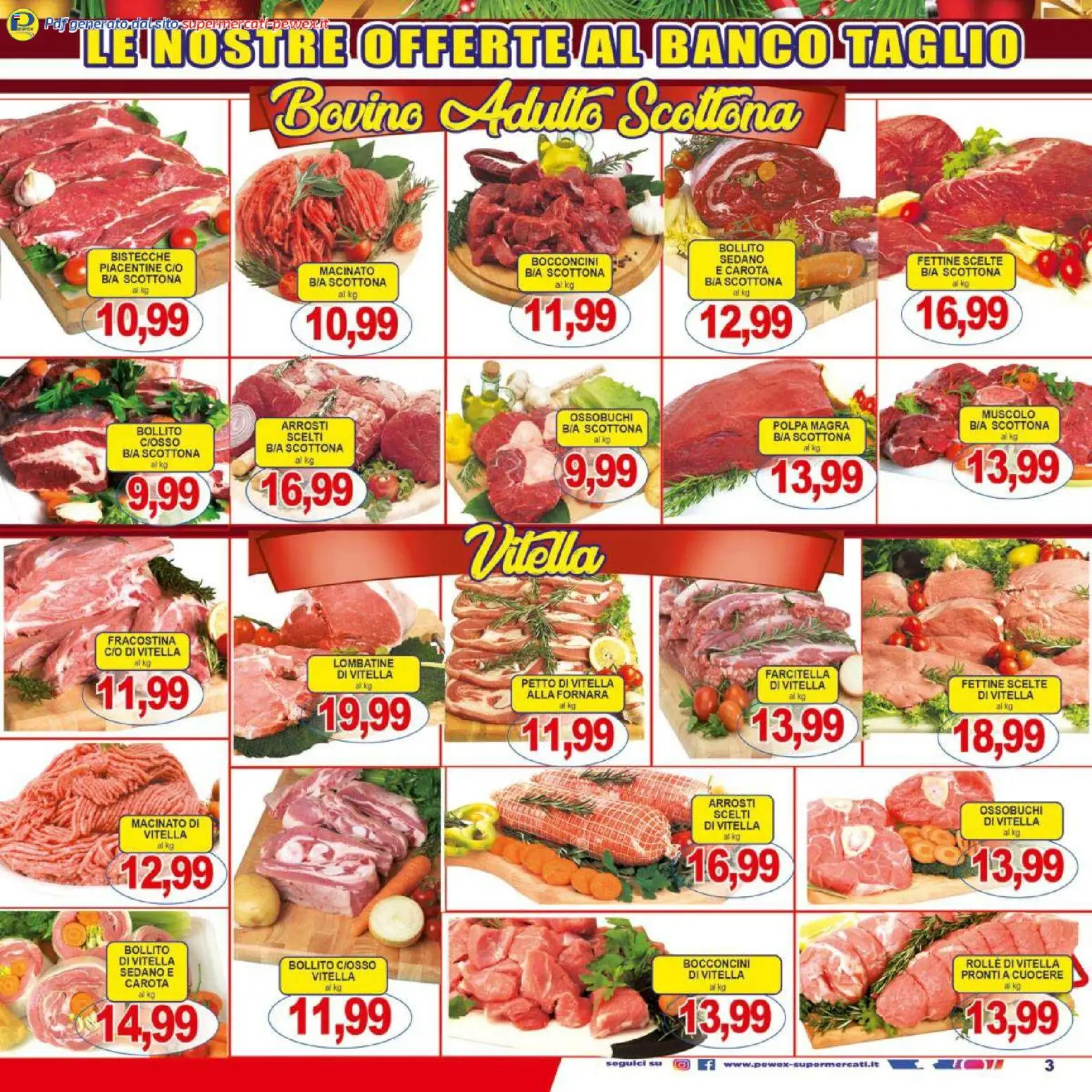 Volantino Pewex del 27.12.2025 | Pagina: 3 | Prodotti: Bovino, Carota, Sedano, Macinato