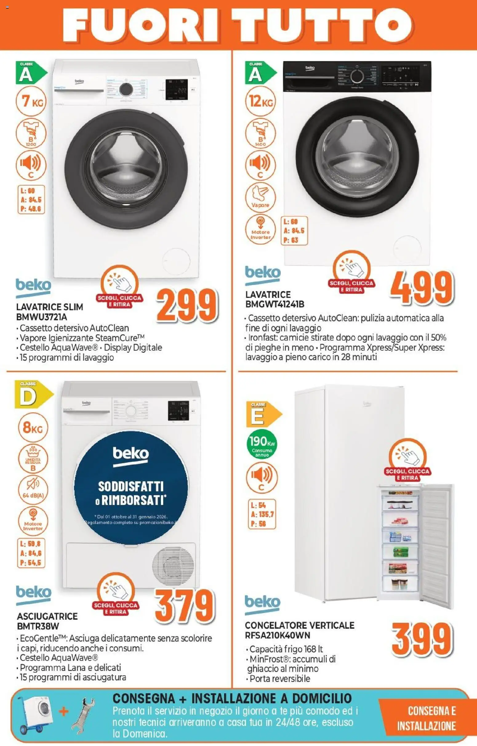 Volantino Expert del 27.12.2025 | Pagina: 4 | Prodotti: Tè, Lavatrice, Asciugatrice, Congelatore