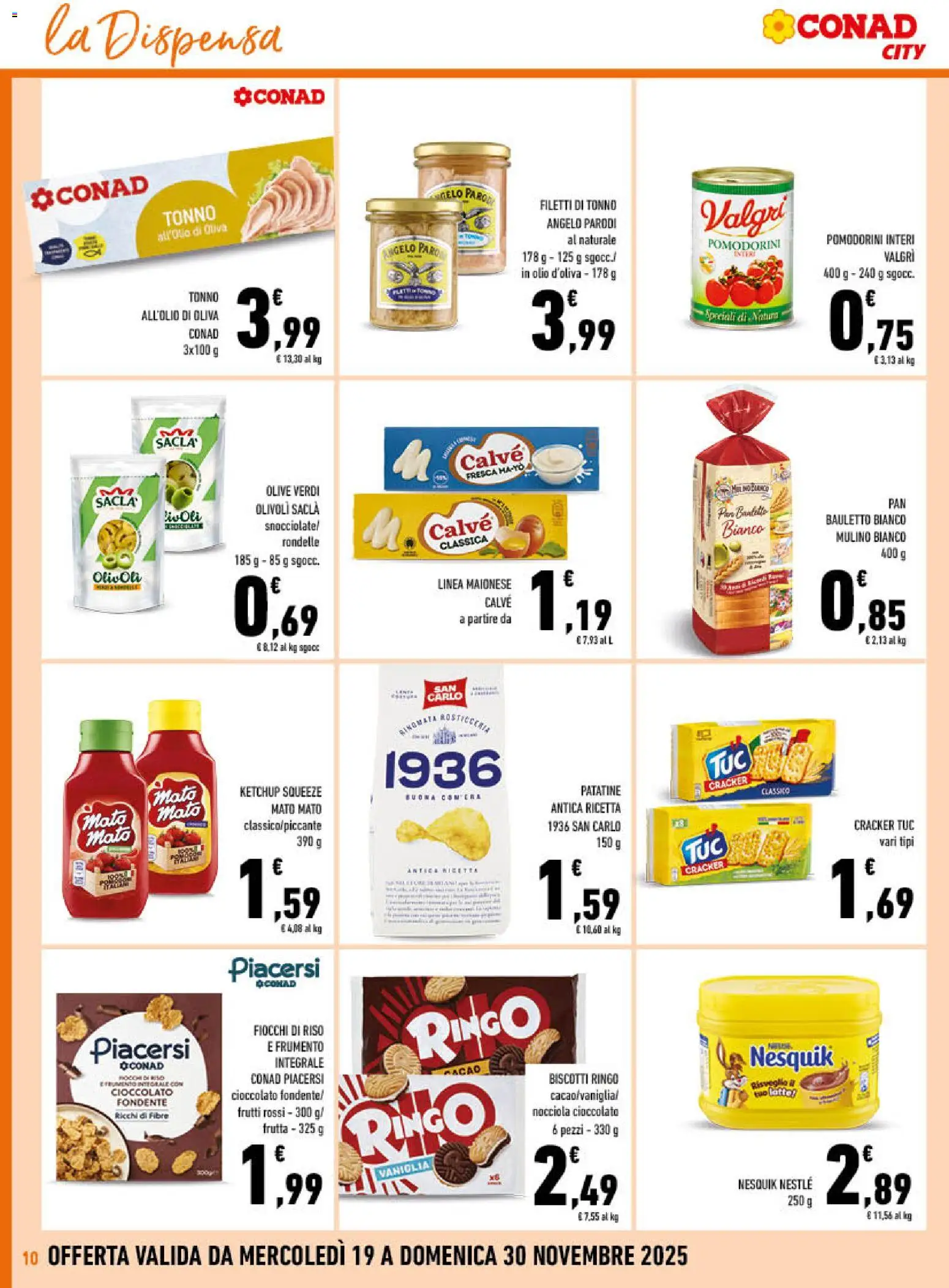 Volantino Conad del 19.11.2025 | Pagina: 10 | Prodotti: Riso, Frutta, Olio, Crackers