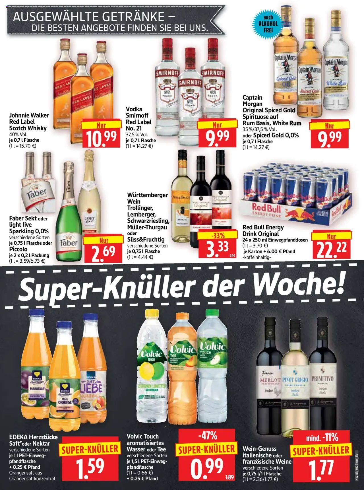 HERKULES Prospekt 	 – gültig ab 20.10.2025 | Seite: 13 | Produkte: Red bull, Energy, Merlot, Volvic touch