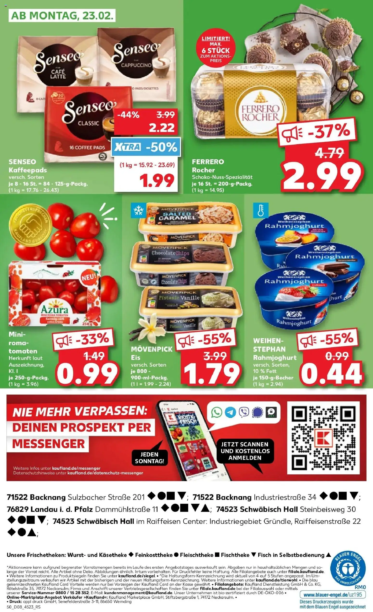 Kaufland prospekt Backnang	 – gültig ab 19.02.2026 | Seite: 58 | Produkte: Kaffeepads, Ferrero rocher, Tomaten, Chips