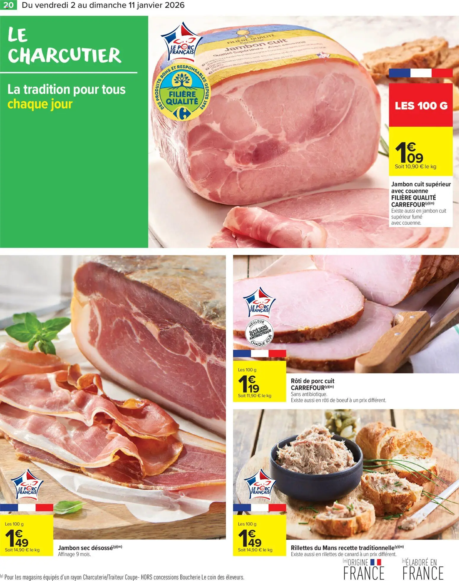 {H1} | Page: 22 | Produits: Rôti de bœuf, Jambon, Porc
