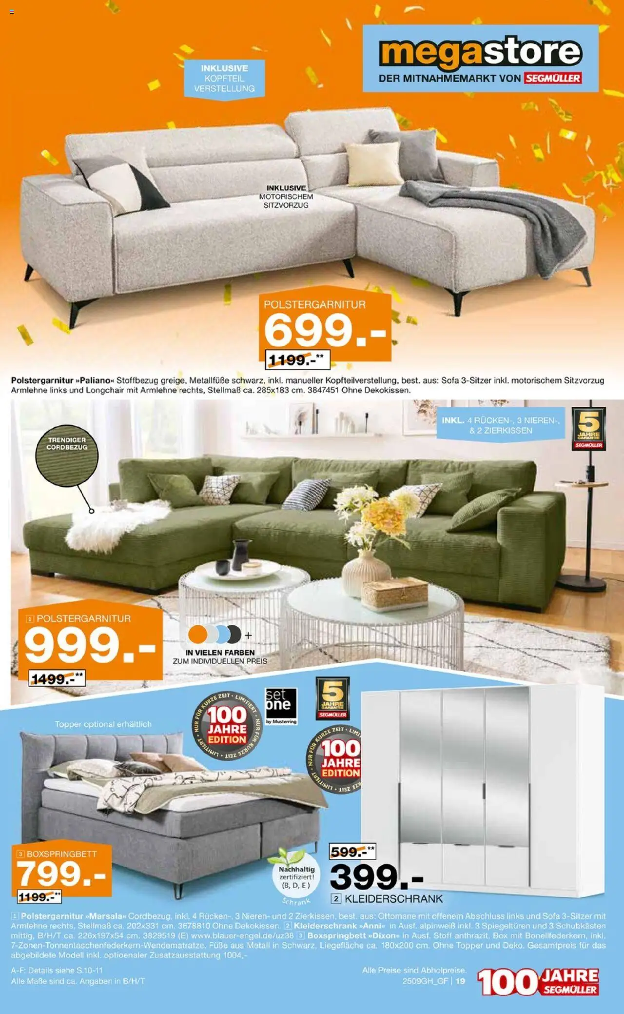 Segmüller Prospekt 	 – gültig ab 13.09.2025 | Seite: 41 | Produkte: Kleiderschrank, Sofa, Topper, Box