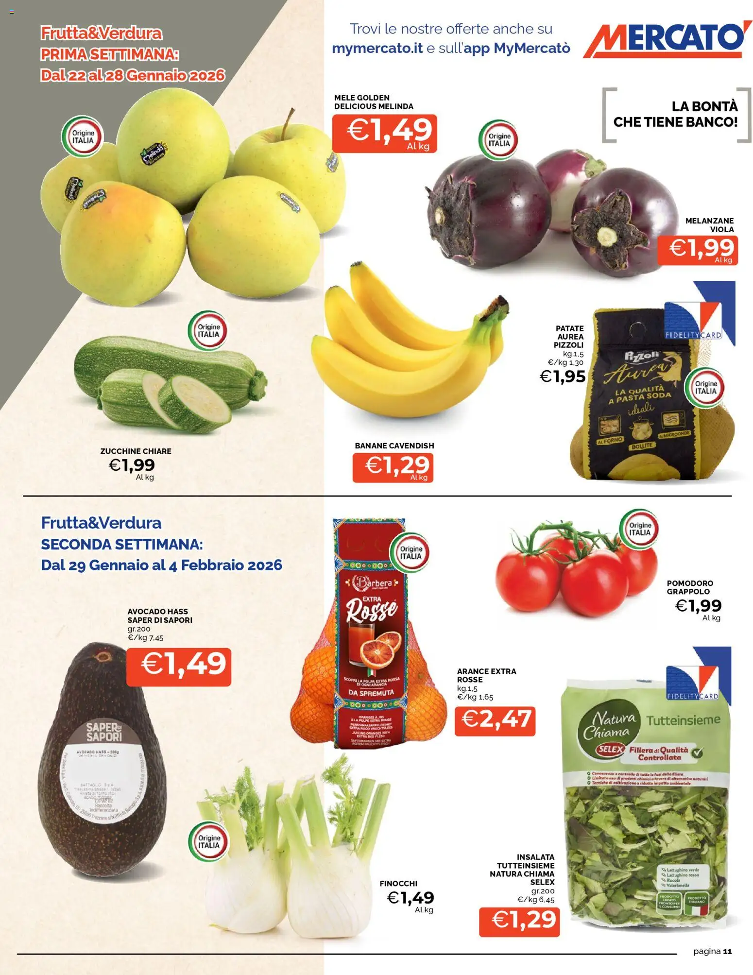 Volantino Mercatò del 22.01.2026 | Pagina: 11 | Prodotti: Microonde, Rucola, Insalata, Pomodoro