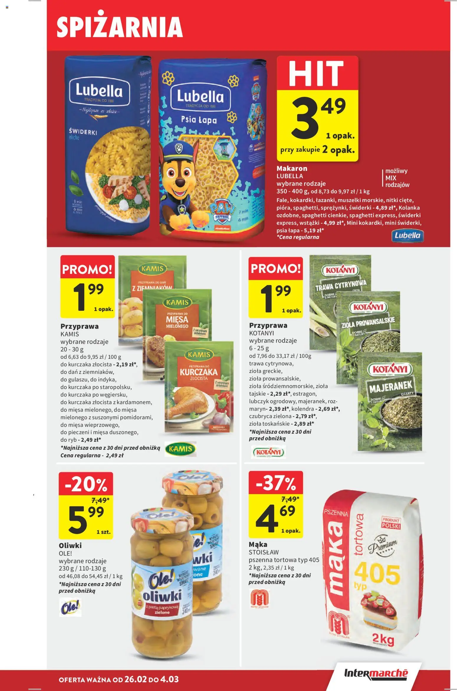 Intermarche Gazetka od 26.02.2026 | Strona: 31 | Produkty: Majeranek, Lubczyk, Czubryca zielona, Makaron