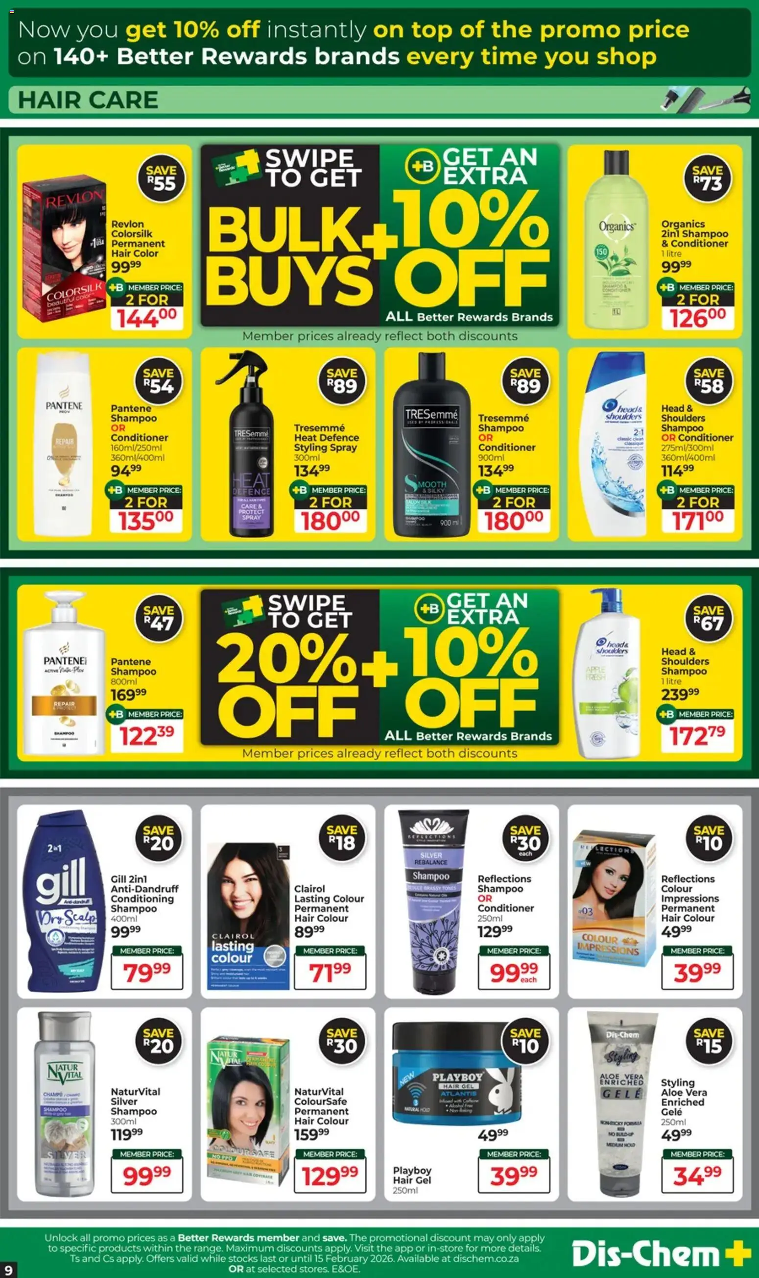 New Dis-Chem catalogue – valid from 13.01.2026 | Page: 9 | Products: Hair colour, Shampoo, Conditioner, Hair color