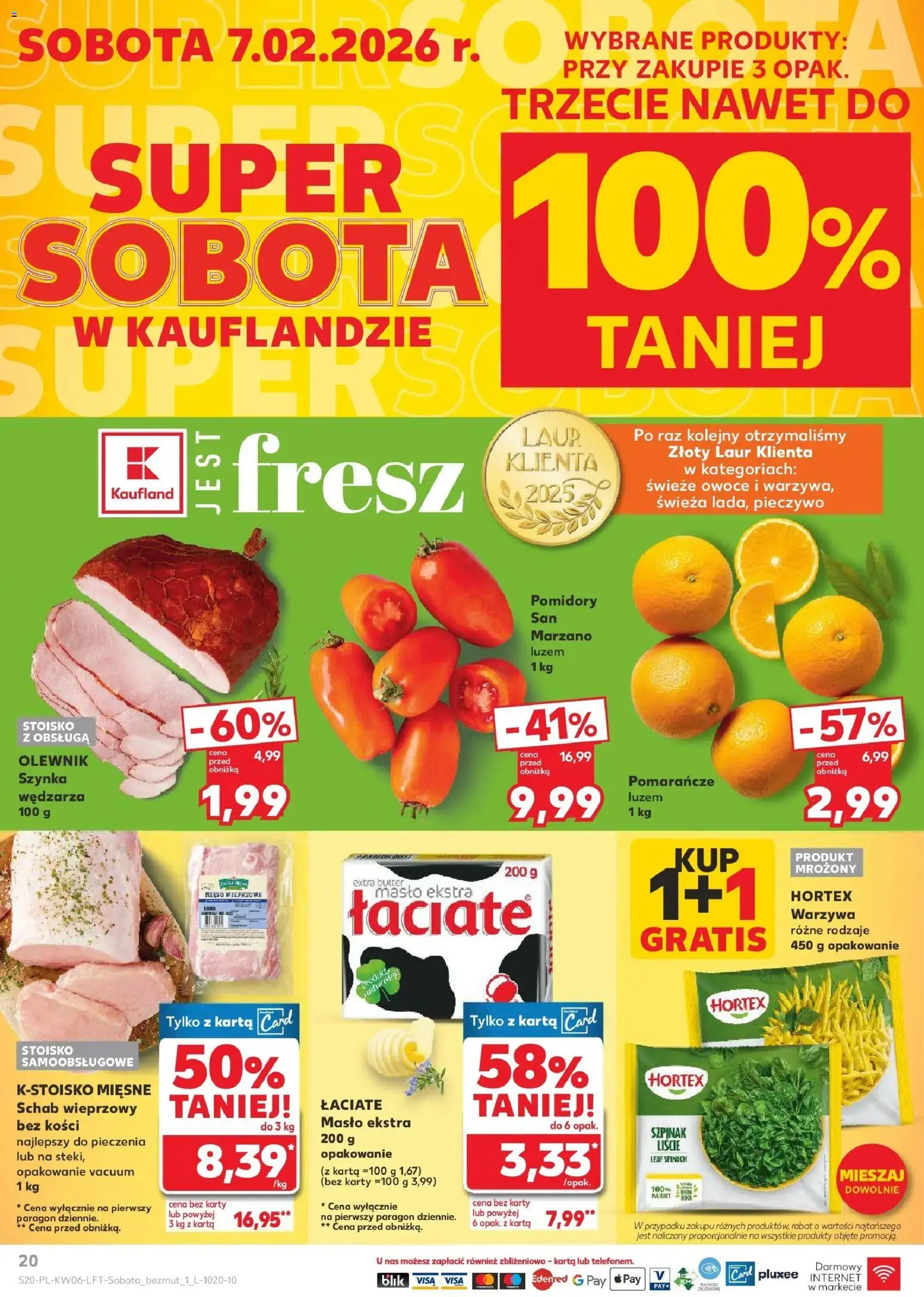 Kaufland gazetka od 05.02.2026 | Strona: 20 | Produkty: Pieczywo, Schab wieprzowy, Szpinak, Pomidory