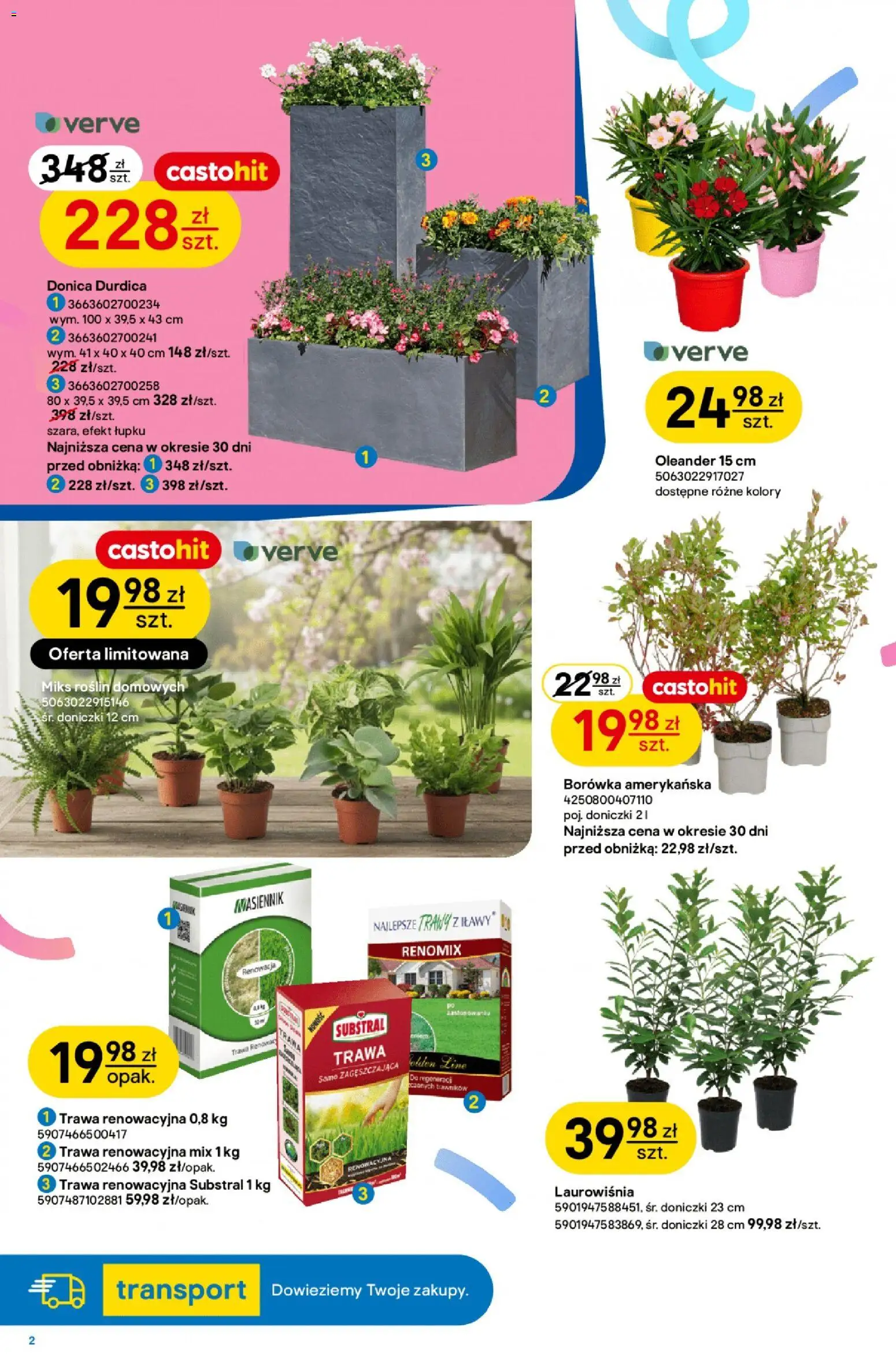 Castorama gazetka od 07.04.2026 | Strona: 2 | Produkty: Borówka amerykańska, Doniczki