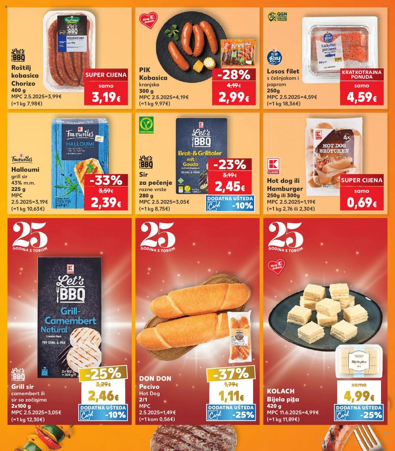Kaufland HR akciós ujság - amely érvényes a következő dátumtól: 29.04.2026 | Oldal: 9 | Termékek: Hot dog, Hamburger, Grill, Gouda