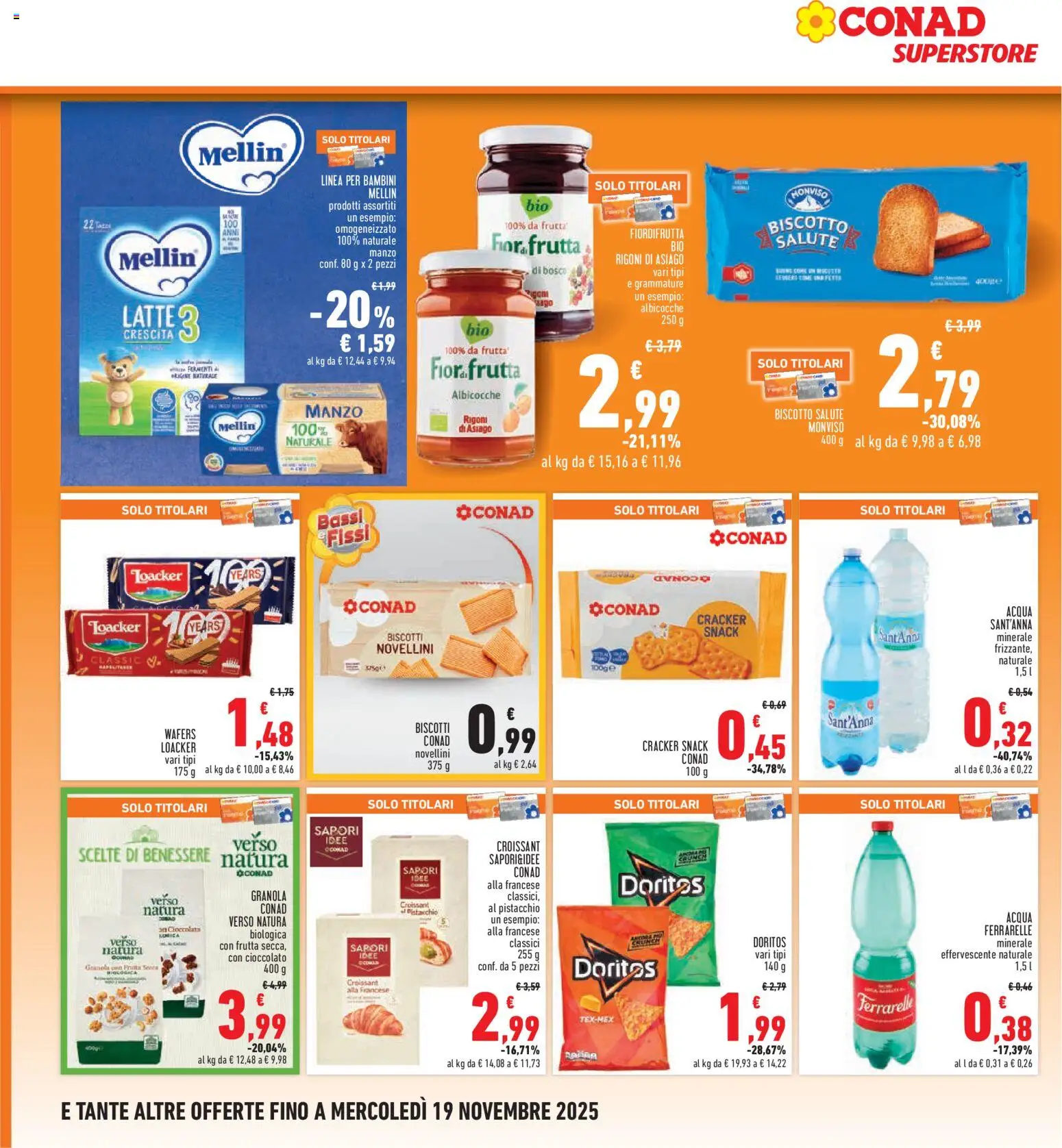 Volantino Conad del 06.11.2025 | Pagina: 26 | Prodotti: Cioccolato, Biscotti, Latte, Albicocche