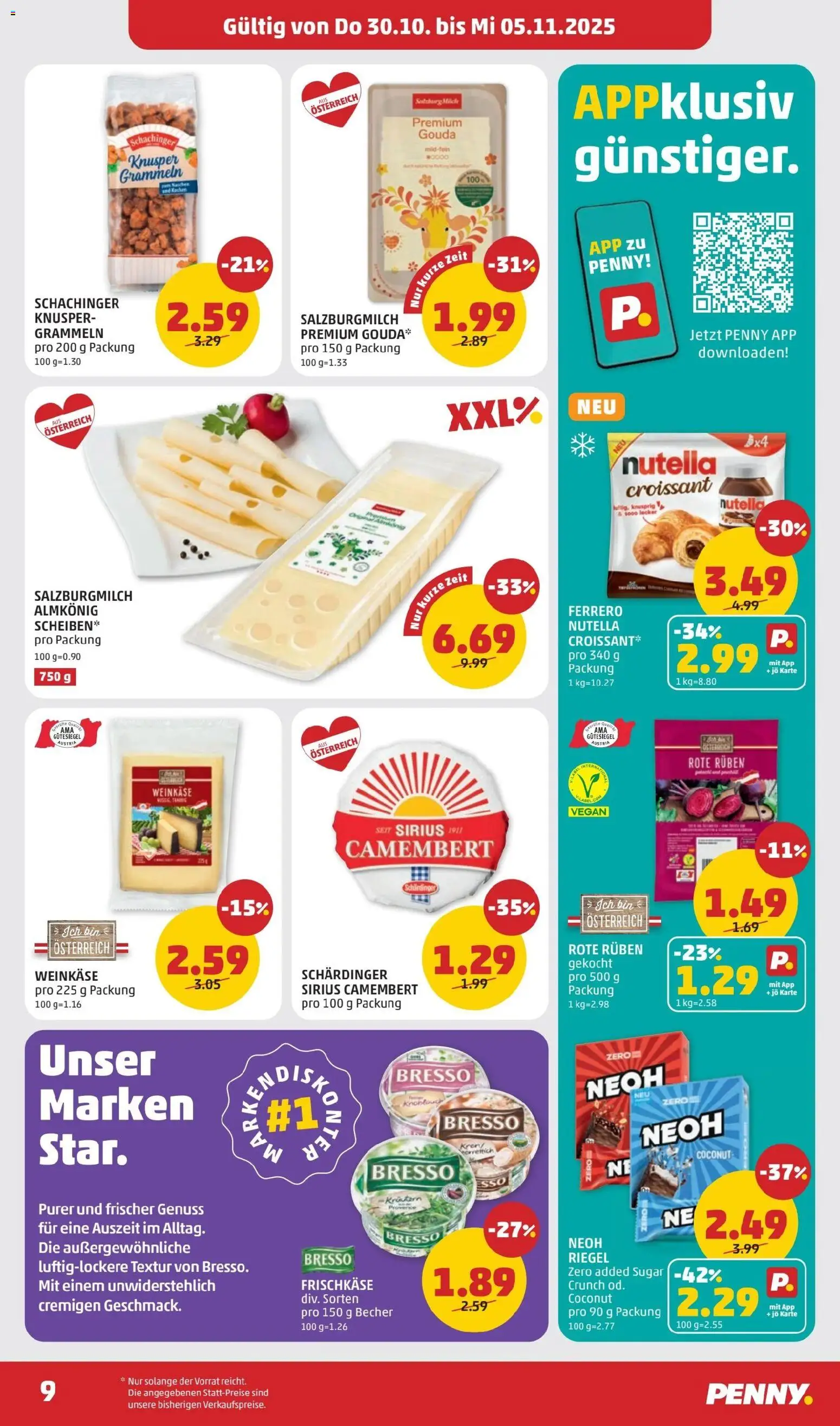 Penny Markt Flugblatt gültig ab 30.10.2025 | Seite: 9 | Produkte: Milch