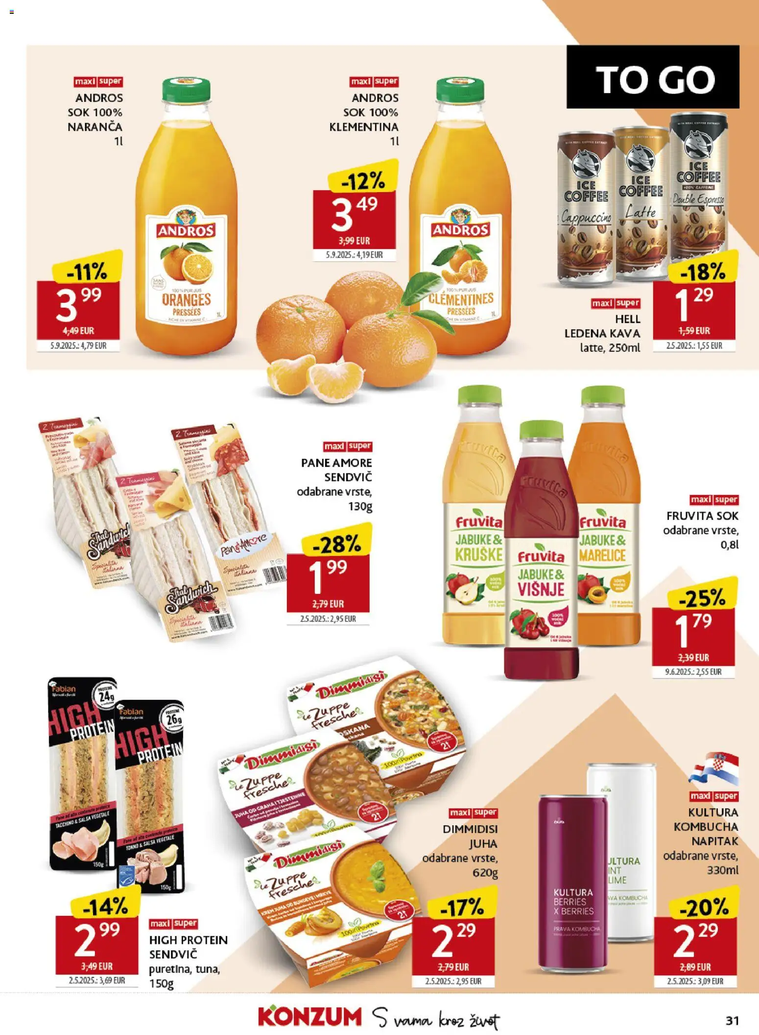 Konzum HR akciós ujság - amely érvényes a következő dátumtól: 14.01.2026 | Oldal: 31 | Termékek: Lime, Cappuccino, Protein