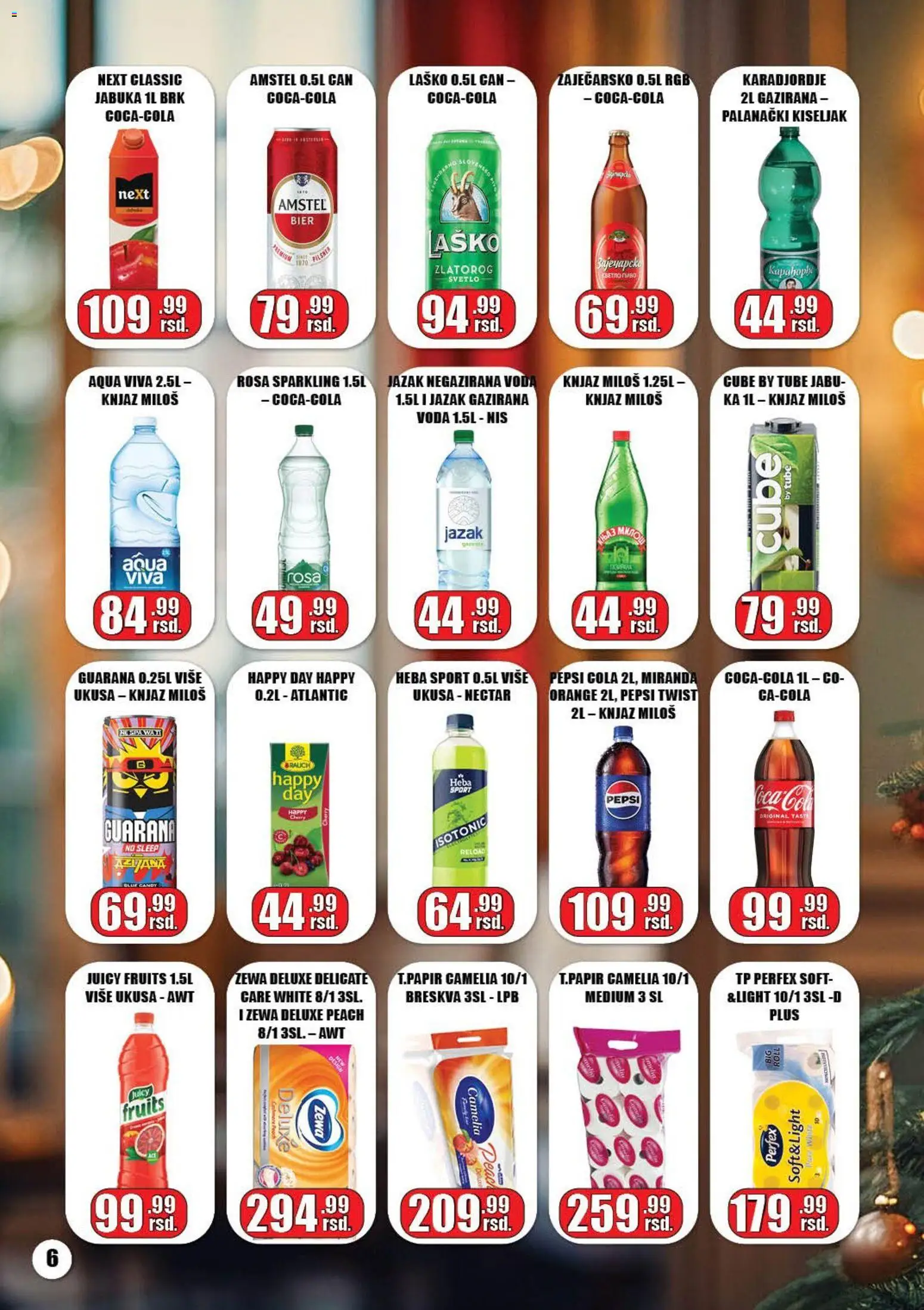 Gala MARKET katalog - važi od 05.12.2025 | Strana: 6 | Proizvode: Amstel, Negazirana voda, Guarana, Candy