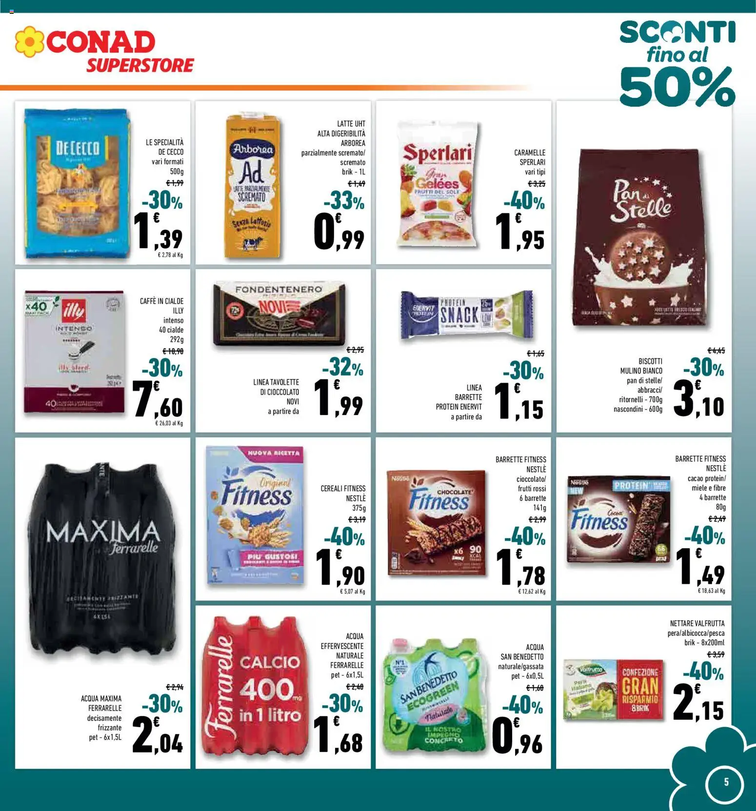 Volantino Conad del 11.03.2026 | Pagina: 5 | Prodotti: Acqua, Cacao, Miele, Ferrarelle