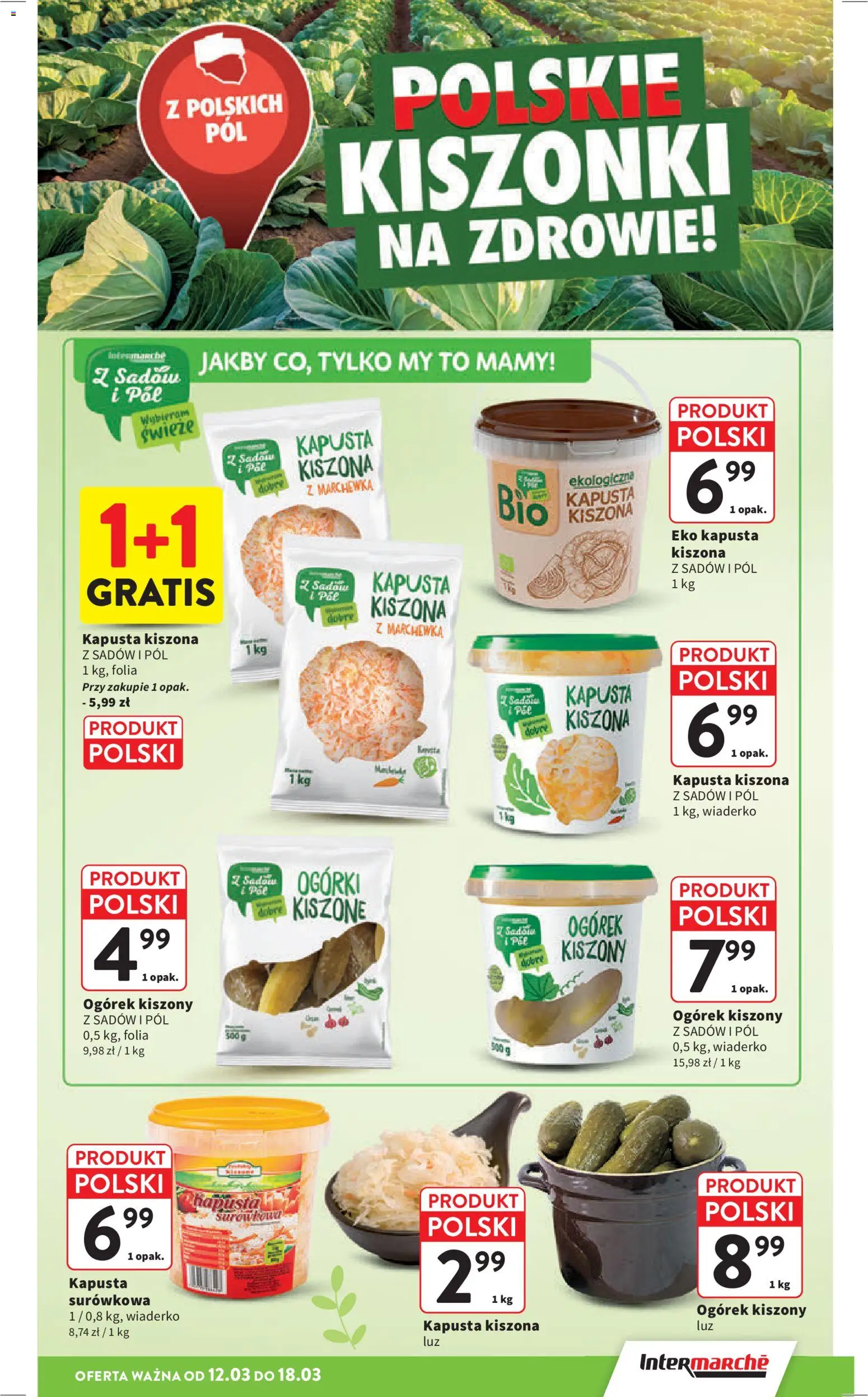 Intermarche gazetka od 12.03.2026 | Strona: 21 | Produkty: Kapusta, Kapusta kiszona, Marchewka, Ogórki