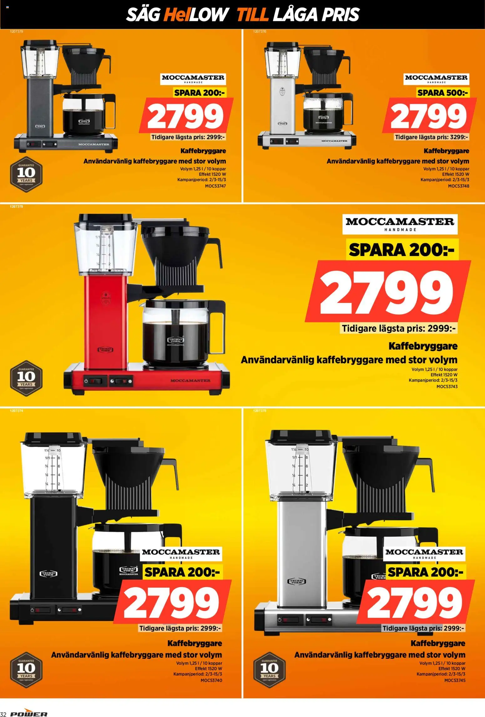 Power reklamblad aktuell från 09.03.2026 | Sida: 32 | Produkter: Kaffebryggare, Såg