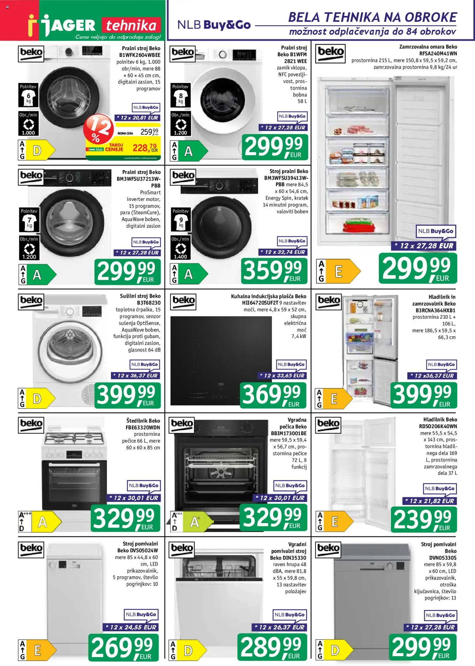 Novi Jager katalog ponudbe – veljaven od 25.03.2026 | Stran: 10 | Izdelki: Hladilnik, Susilni stroj, Pomivalni stroj, Zamrzovalna omara