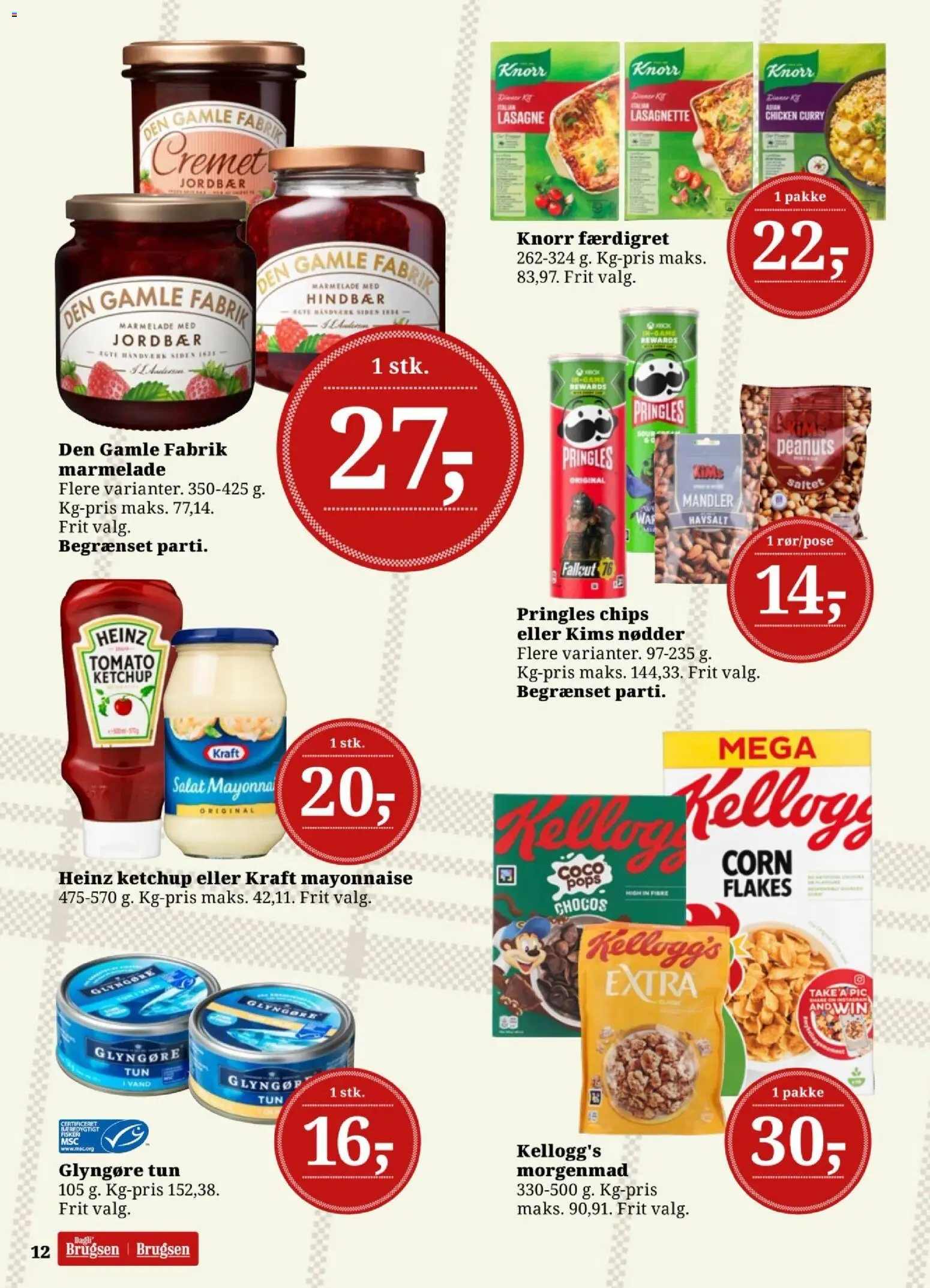 Dagli'Brugsen tilbudsavis – gyldig fra 27.02.2026 | Side: 12 | Produkter: Jordbær, Chips, Ketchup, Salat