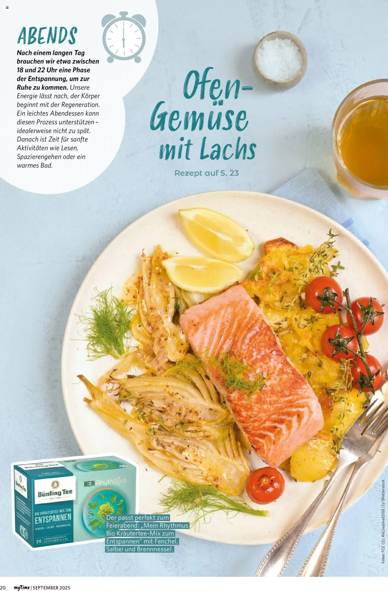 Famila Nordwest myTime September 2025 – gültig ab 01.09.2025 | Seite: 20 | Produkte: Ofen, Lachs, Gemüse, Uhr