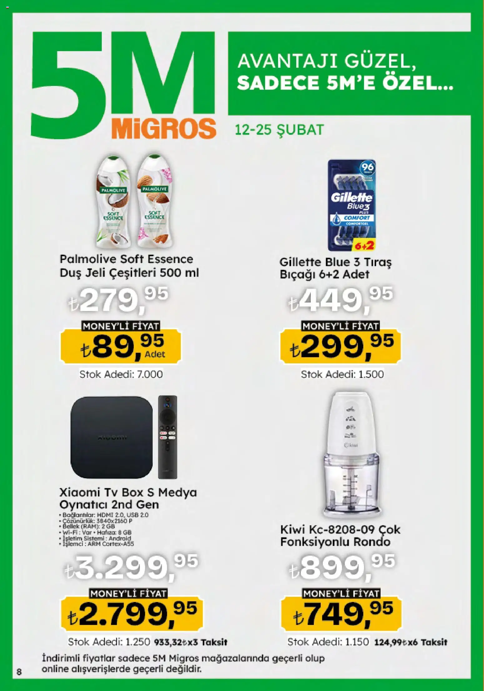 Migros Katalog - 5M Migroskop Dijital - 05.02.2026 tarihinden itibaren geçerlidir | Sayfa: 8 | Ürünler: Duş, Duş jeli, TV, USB