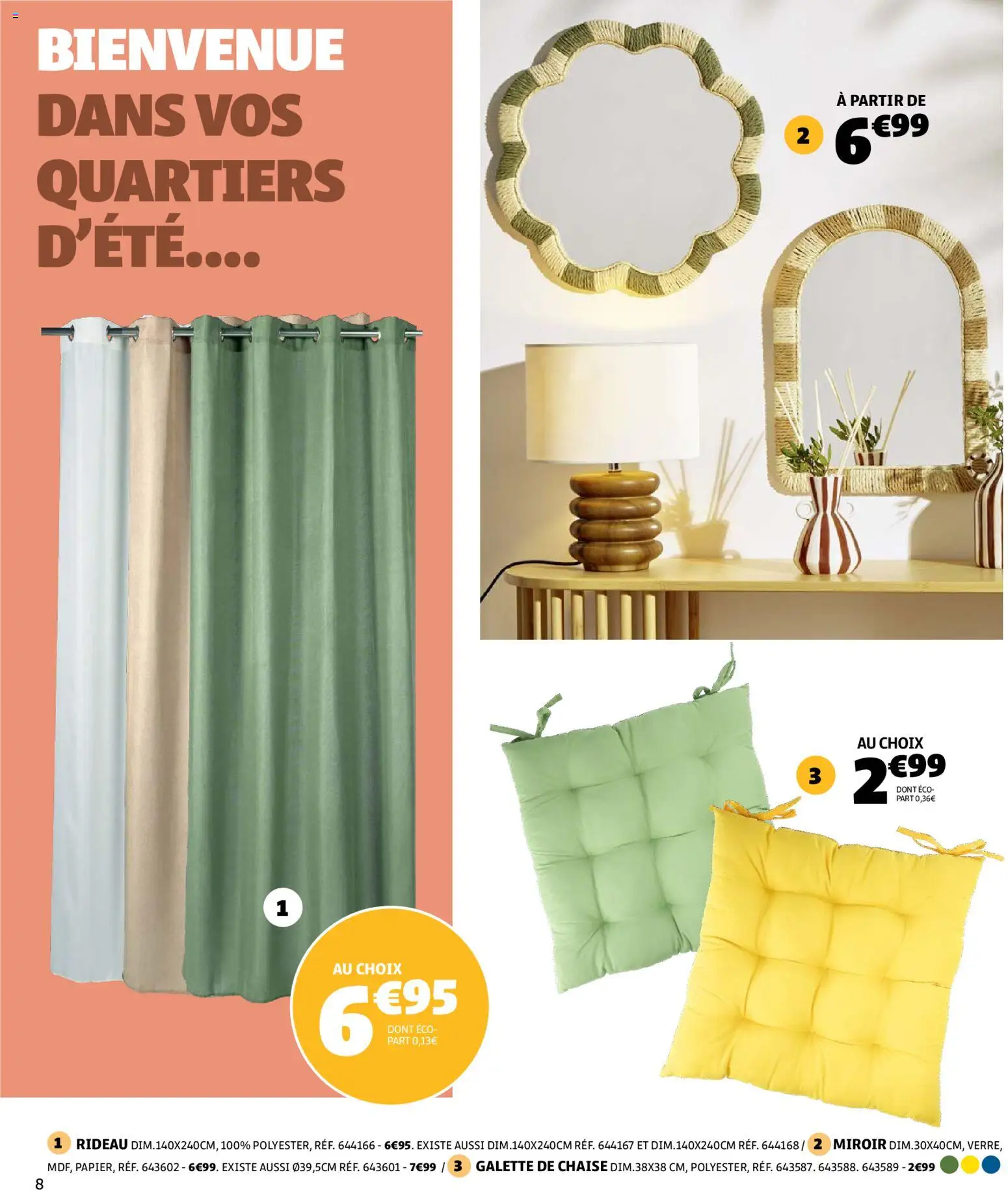 {H1} | Page: 8 | Produits: Chaise, Miroir, Galette de chaise, Rideau