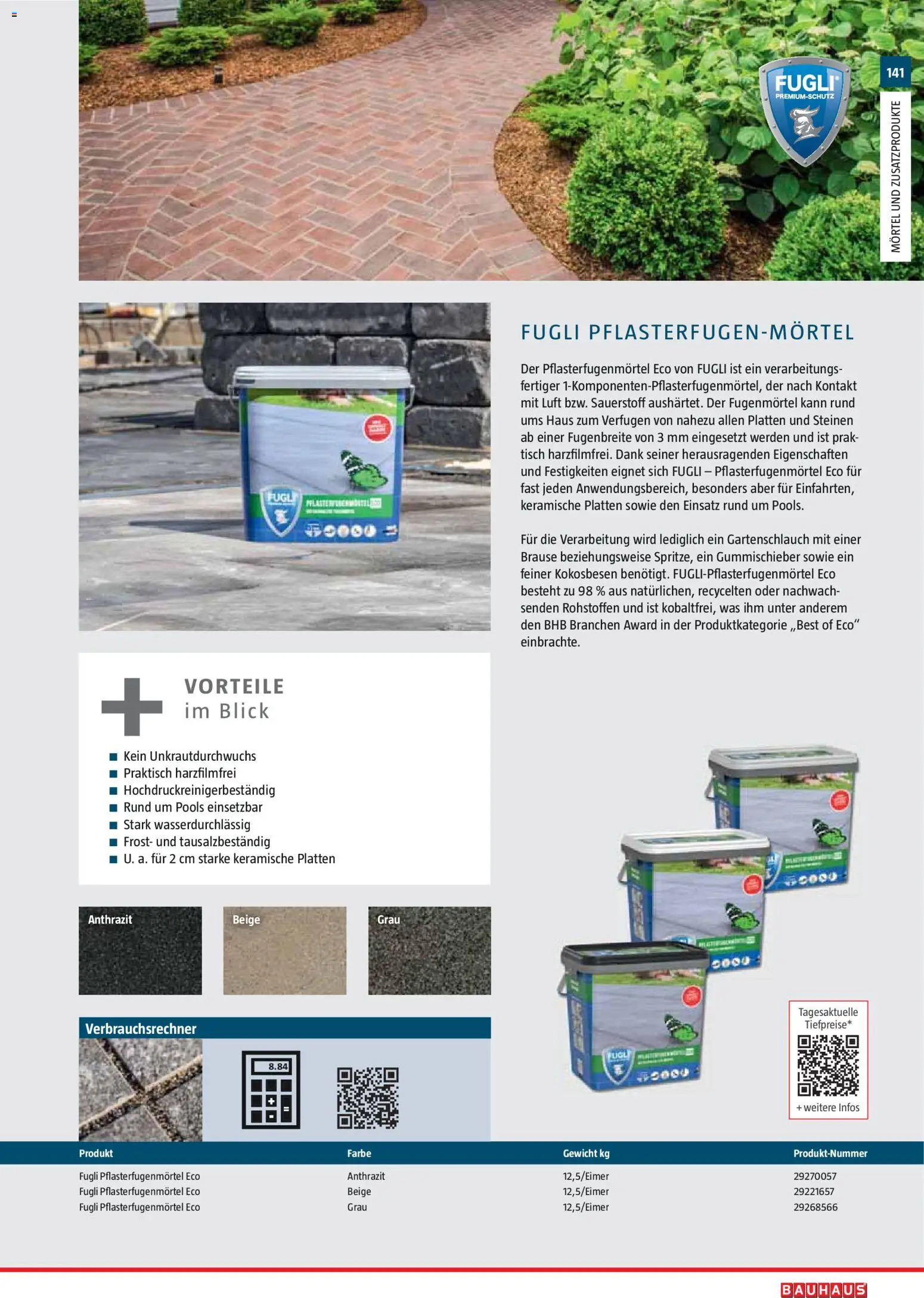 Bauhaus Gartenbaumaterialien gültig ab 01.04.2026 | Seite: 141 | Produkte: Gewicht, Tisch