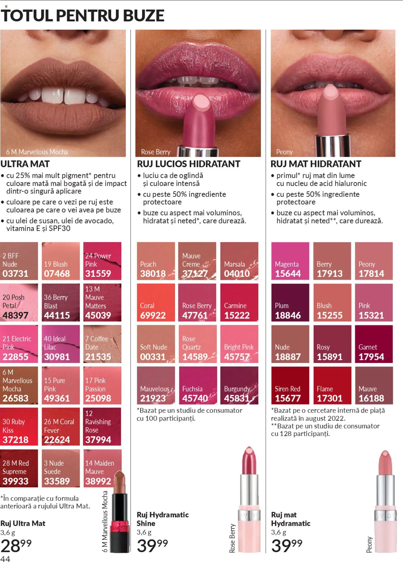 Noul catalog Avon – valabil de la 01.04.2026 | Pagină: 46 | Produse: Blush, Ruj, Peluş Köpek Yatağı, Pește