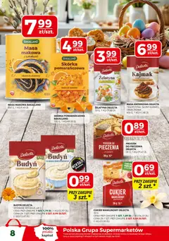 Pogląd oferty "Top Market gazetka" - ważna od 26.03.2026 | Strona: 8 | Produkty: Żelatyna, Skórka pomarańczowa, Masa makowa, Cukier wanilinowy