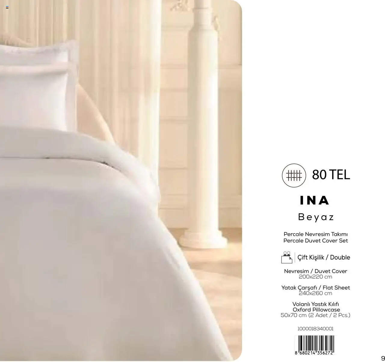 Karaca Home White Collection Sonbahar - Kış 2025/2026 - 23.09.2025 tarihinden itibaren geçerlidir | Sayfa: 9 | Ürünler: Yatak, Yastık, Nevresim, Yastık kılıfı